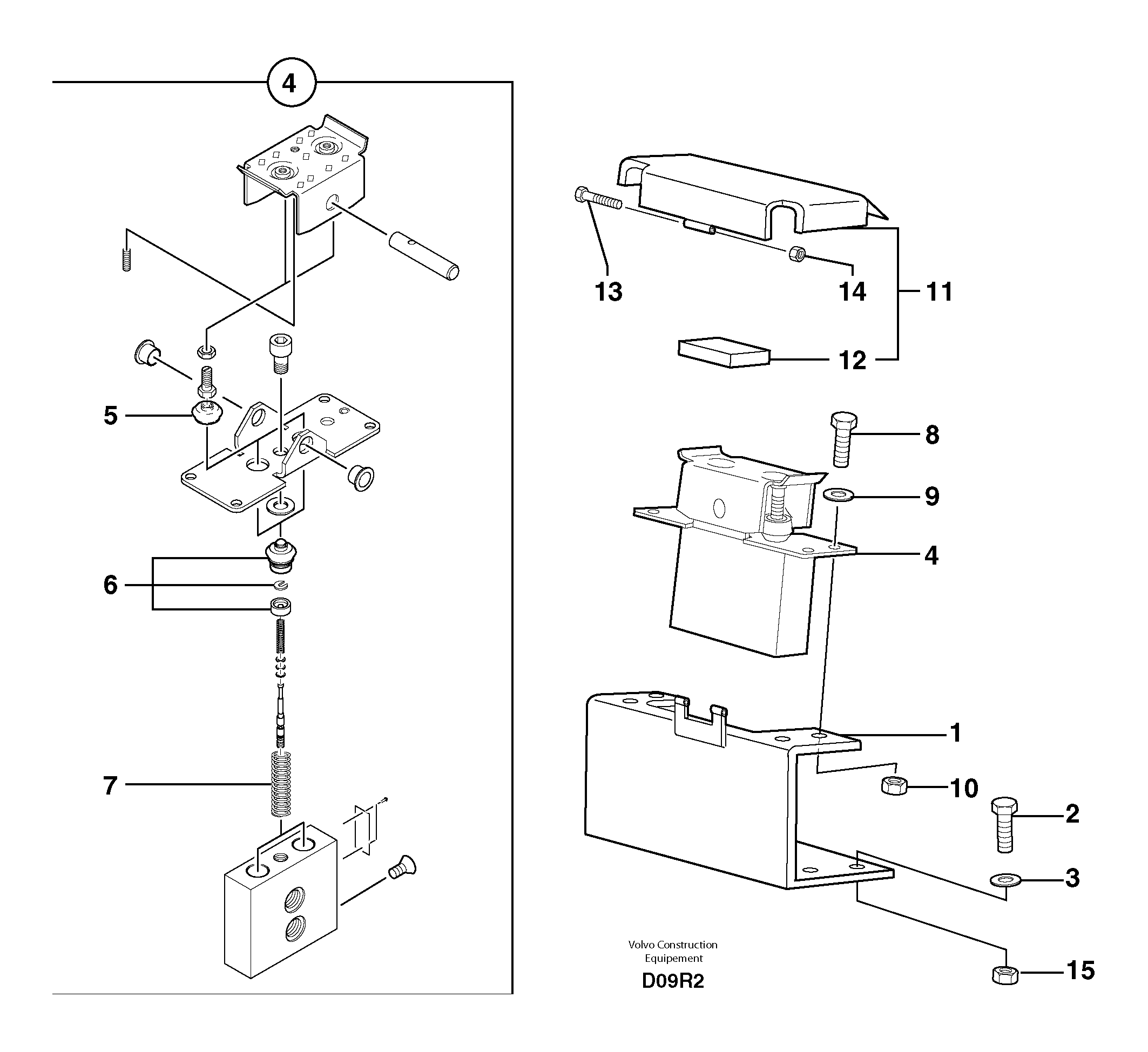 Схема запчастей Volvo EC50 - 7032 Control pedal : articulated boom EC50VV TYPE 247