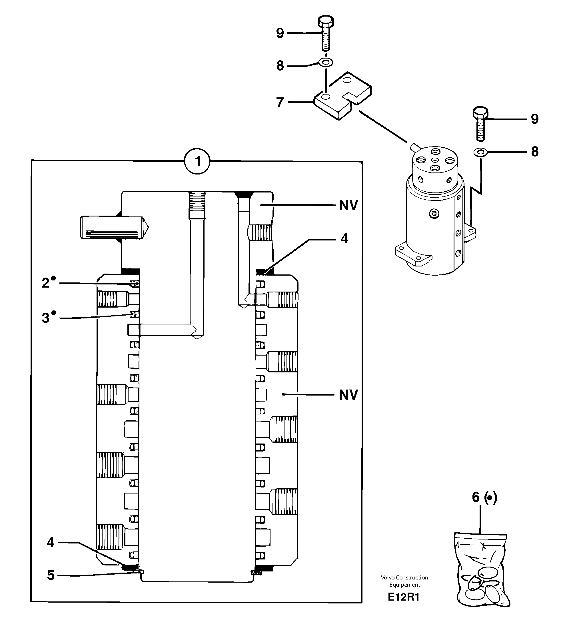 Схема запчастей Volvo EC50 - 9773 Swivel joint EC50 TYPE 247