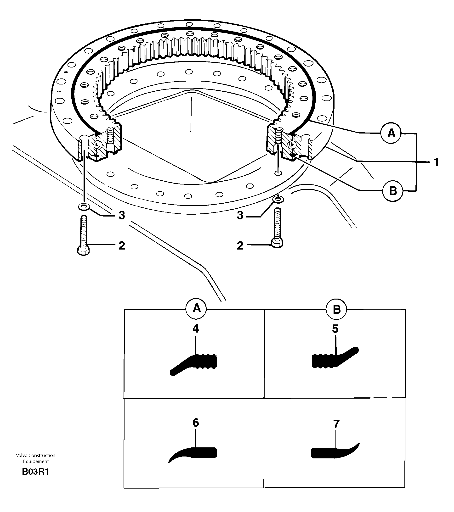 Схема запчастей Volvo EC50 - 9774 Slewing ring EC50 TYPE 247