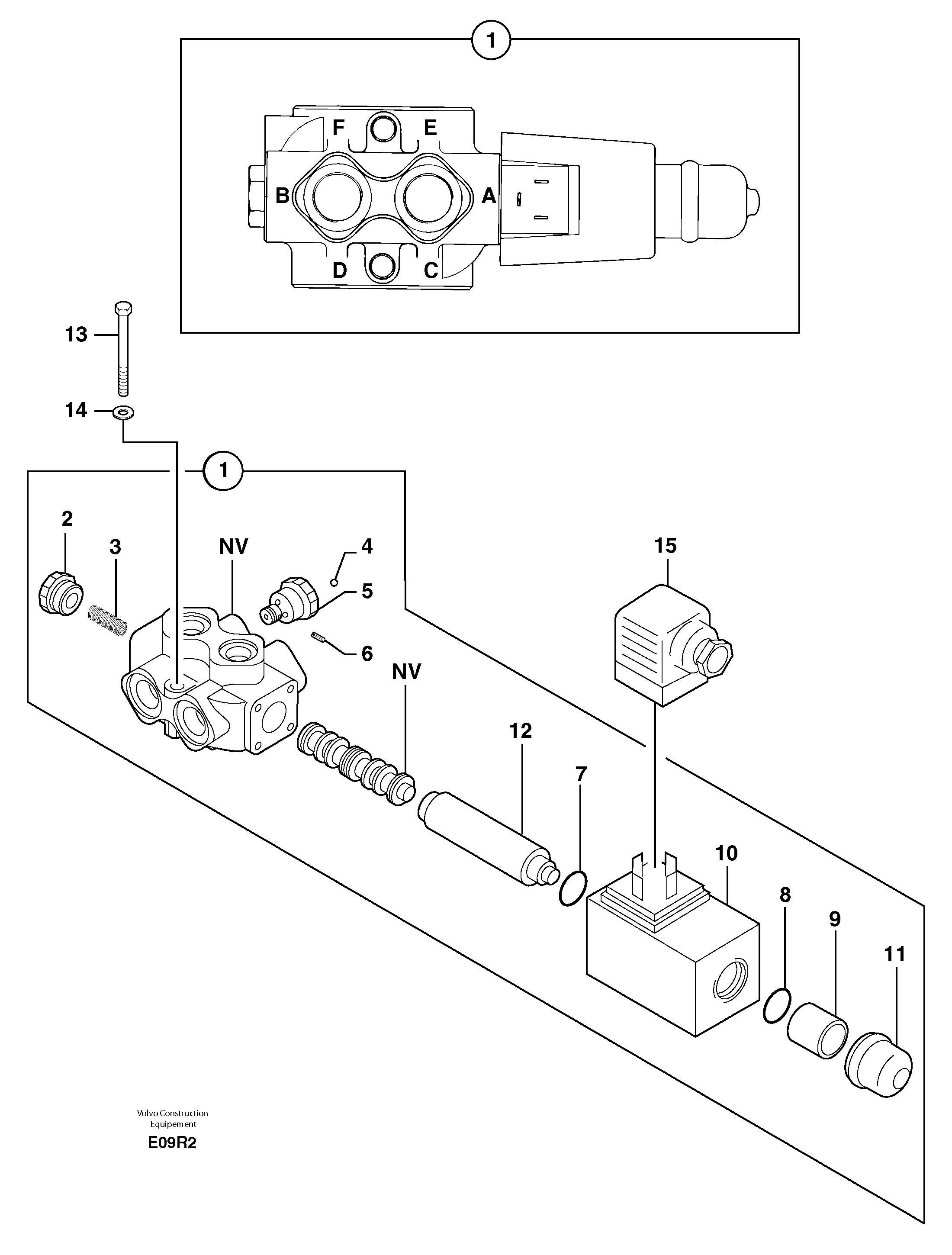Схема запчастей Volvo EC50 - 7345 Slewing-offset selector switch EC50VV TYPE 247
