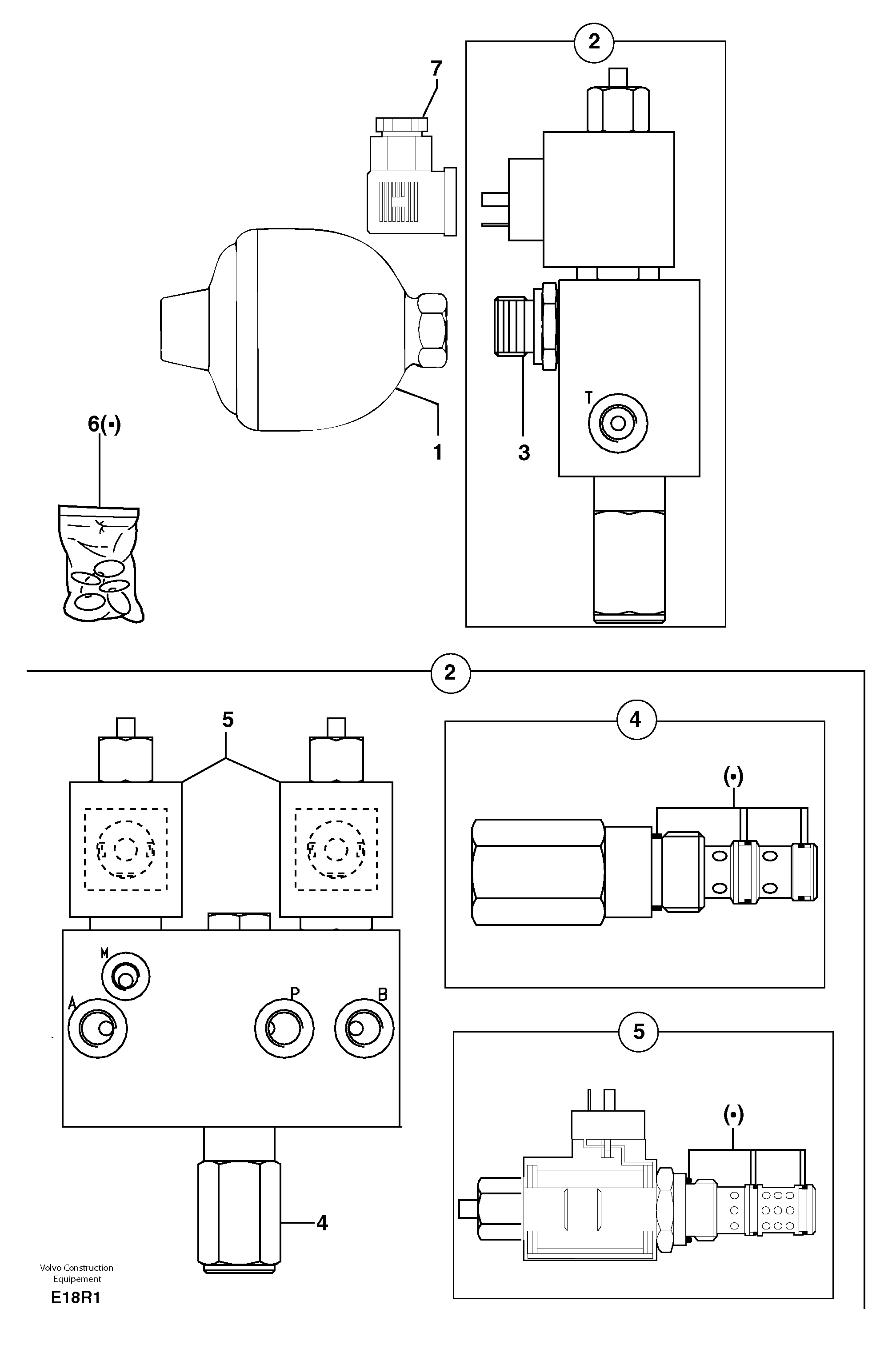 Схема запчастей Volvo EC50 - 13586 Accumulator / electrovalve EC50VV TYPE 247