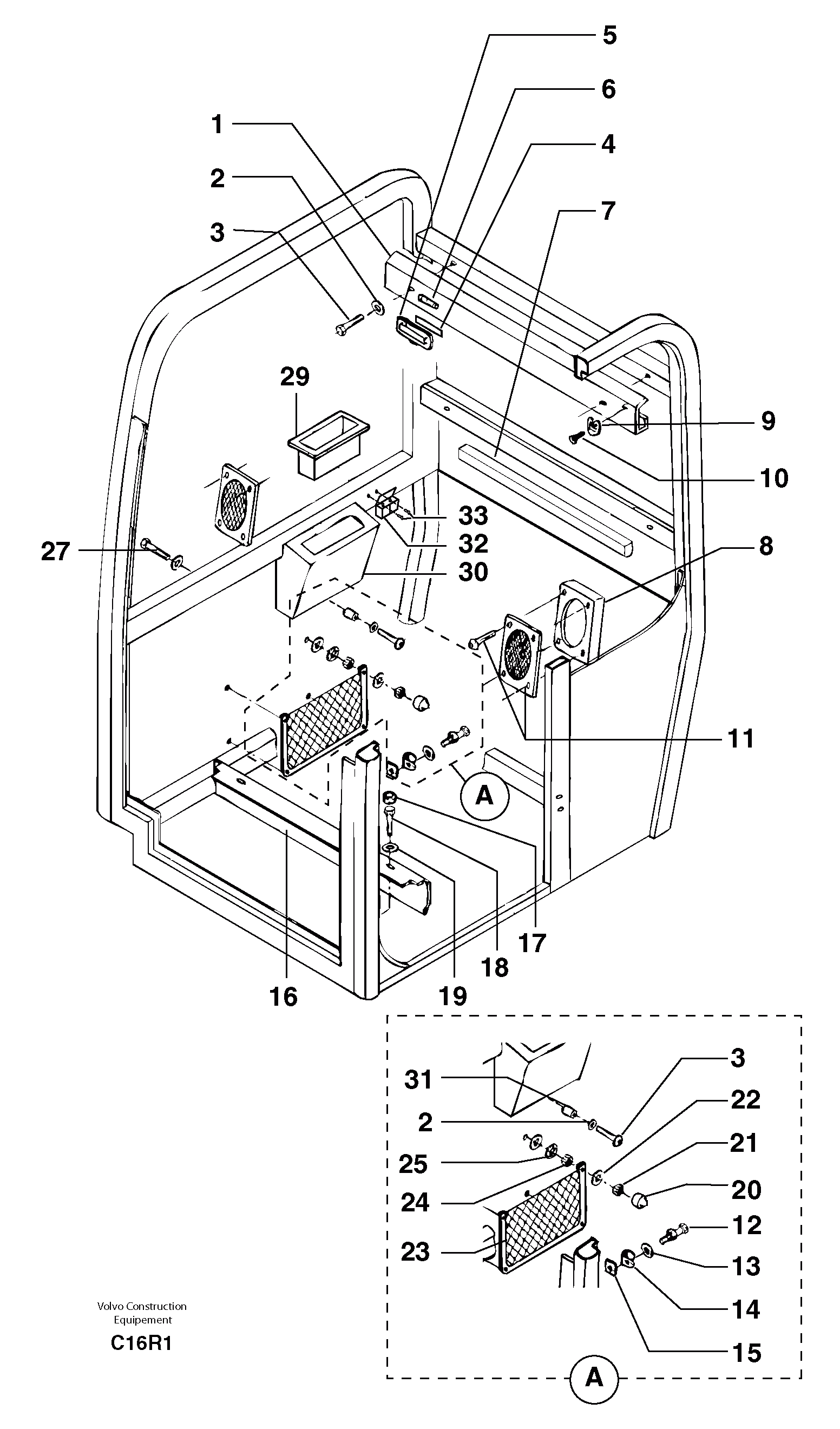 Схема запчастей Volvo EC50 - 13138 Cab : accessories EC50 TYPE 247