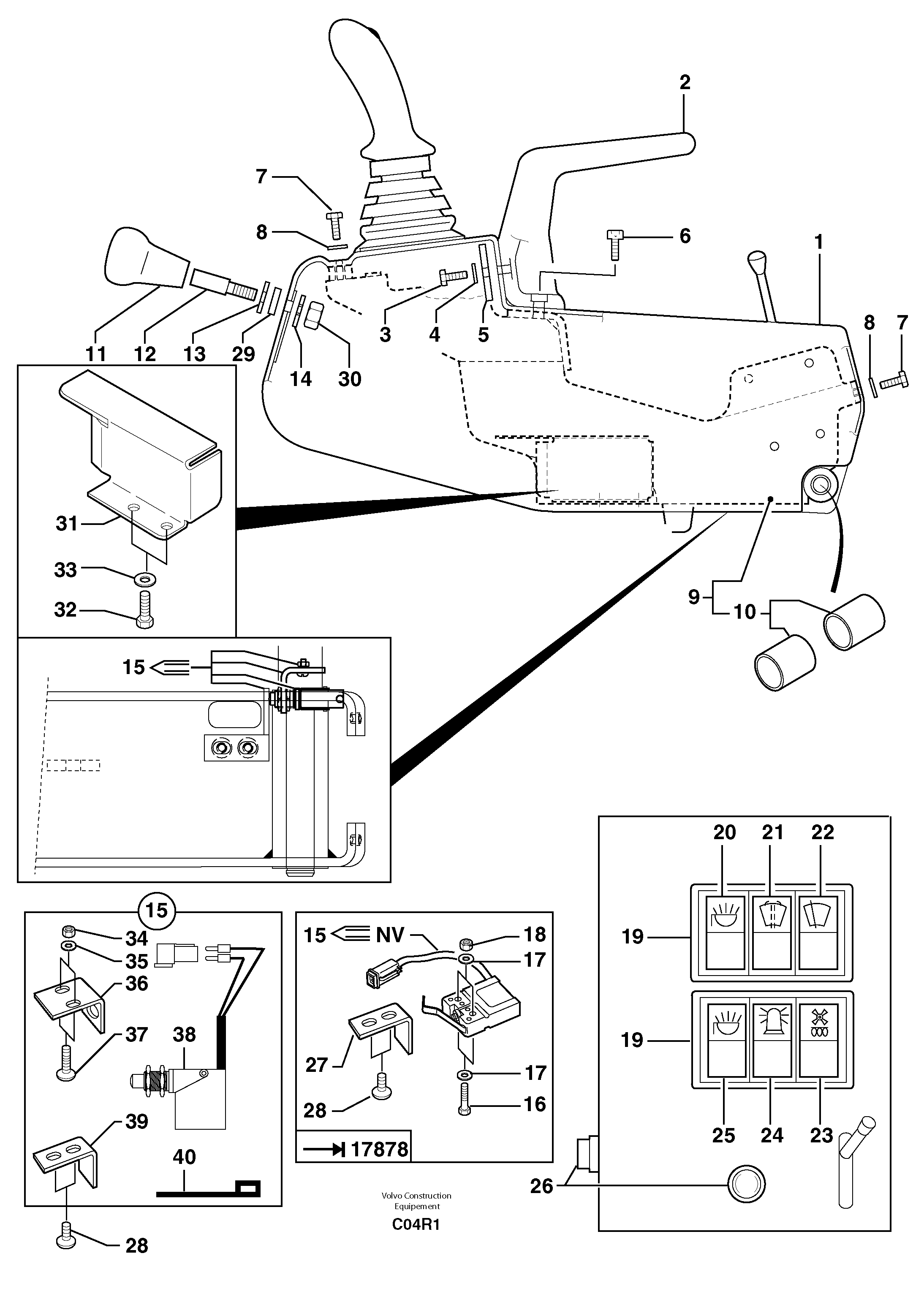Схема запчастей Volvo EC50 - 93539 Operators station : instrument panel ( left ) EC50 TYPE 247