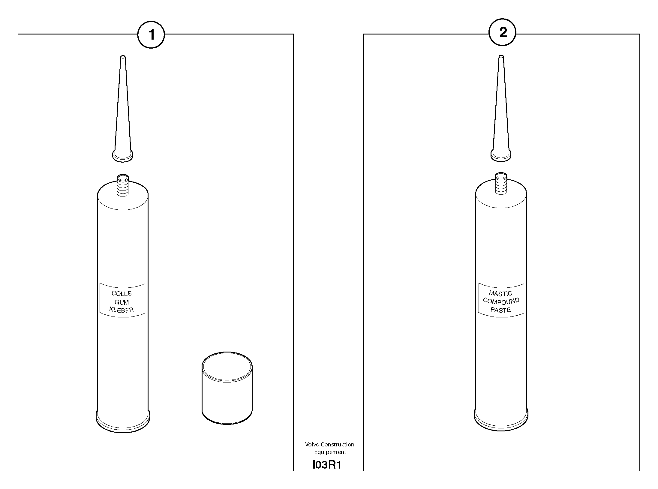 Схема запчастей Volvo EC50 - 14198 Glue Kit for cab EC50 TYPE 247