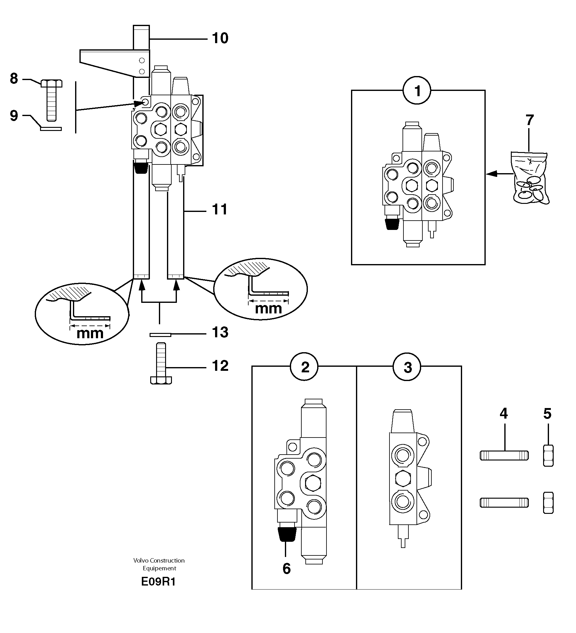 Схема запчастей Volvo EC50 - 12164 Клапан регулирующий (распределительный) двухходовой EC50 TYPE 247