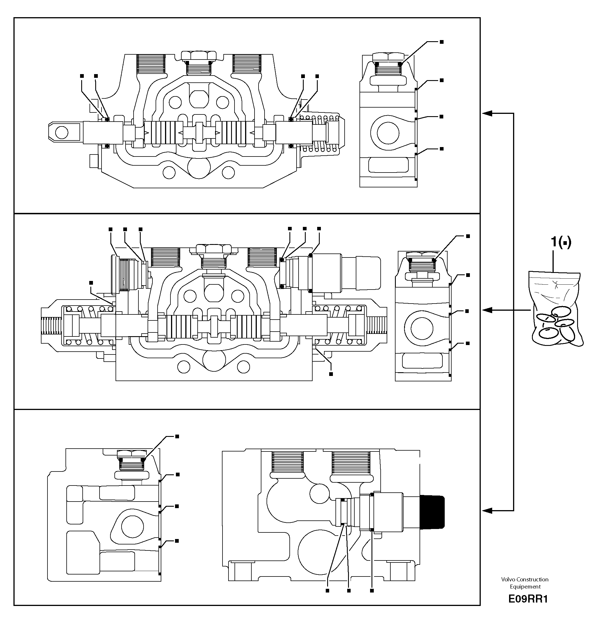 Схема запчастей Volvo EC50 - 12167 Control valve : seal (kit) for complete element EC50 TYPE 247