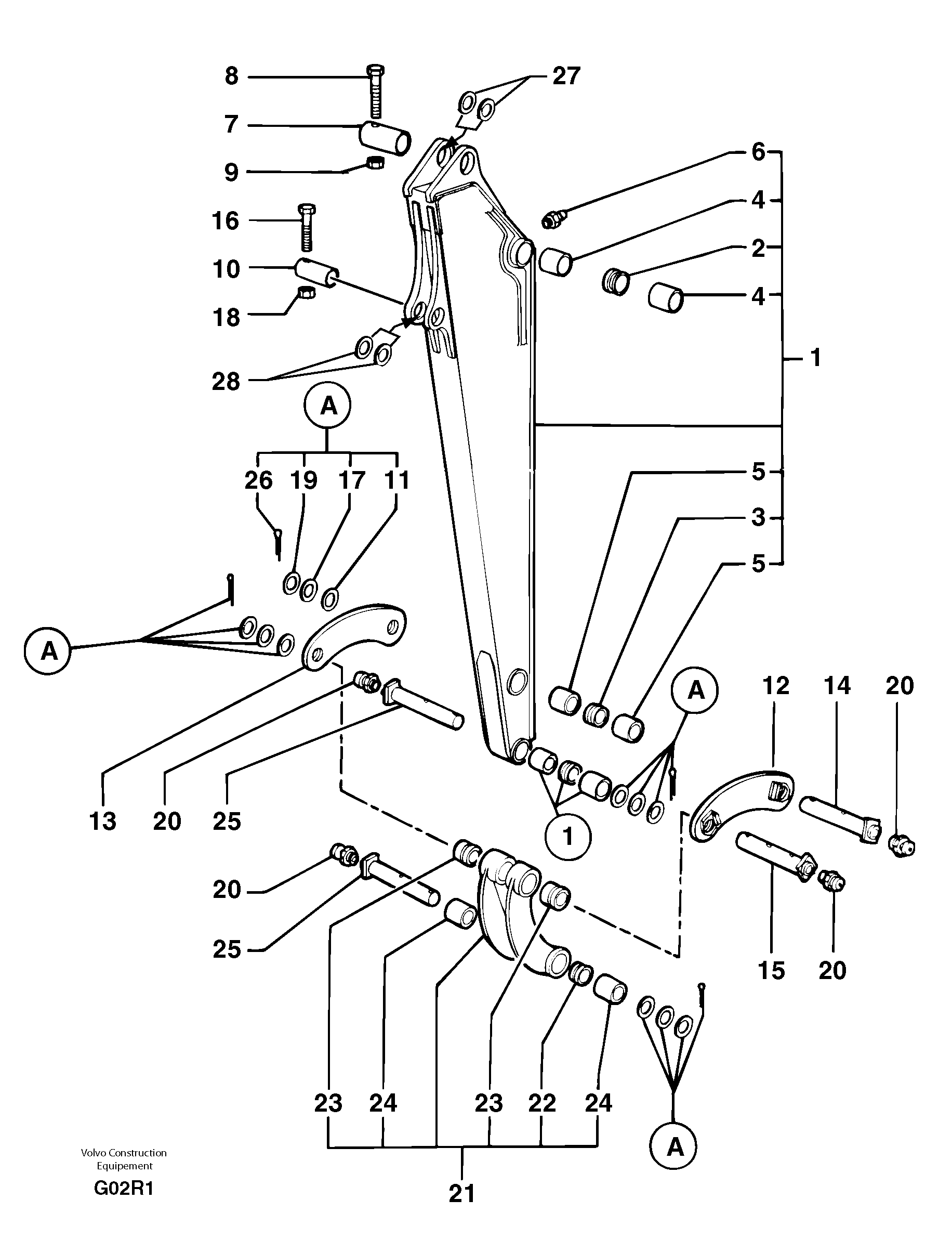 Схема запчастей Volvo EC50 - 9680 Dipper arm EC50VV TYPE 247