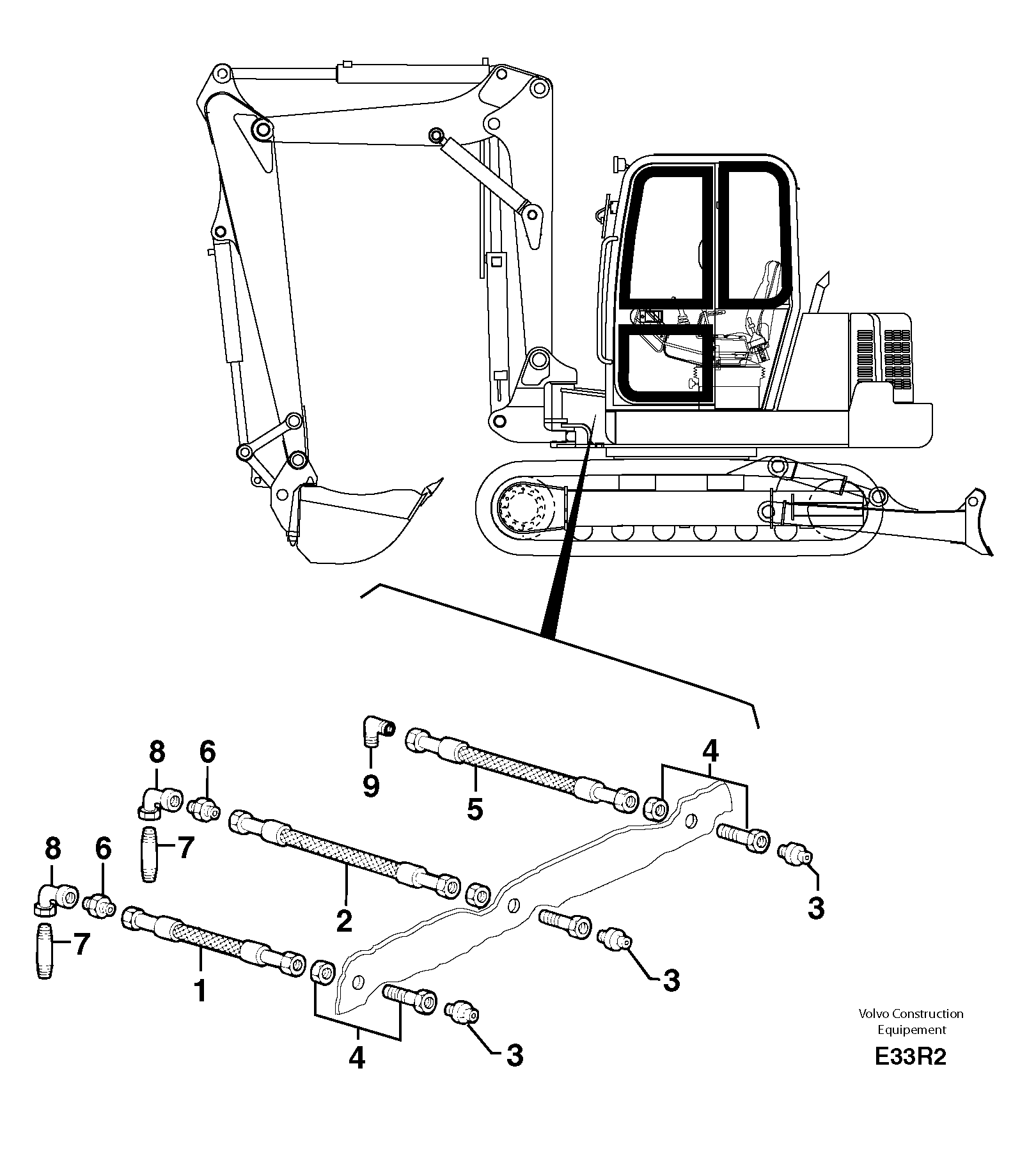 Схема запчастей Volvo EC50 - 92197 Lubrication chart EC50VV TYPE 247