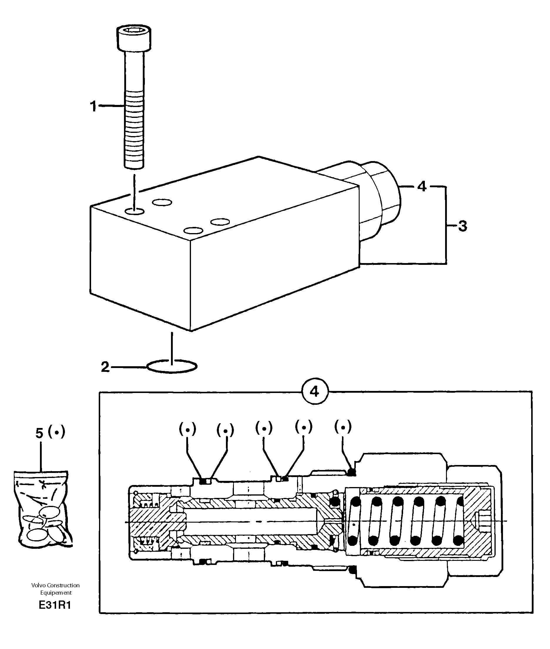 Схема запчастей Volvo EC50 - 12188 Safety valve ( dipper arm cylinder ) EC50 TYPE 247