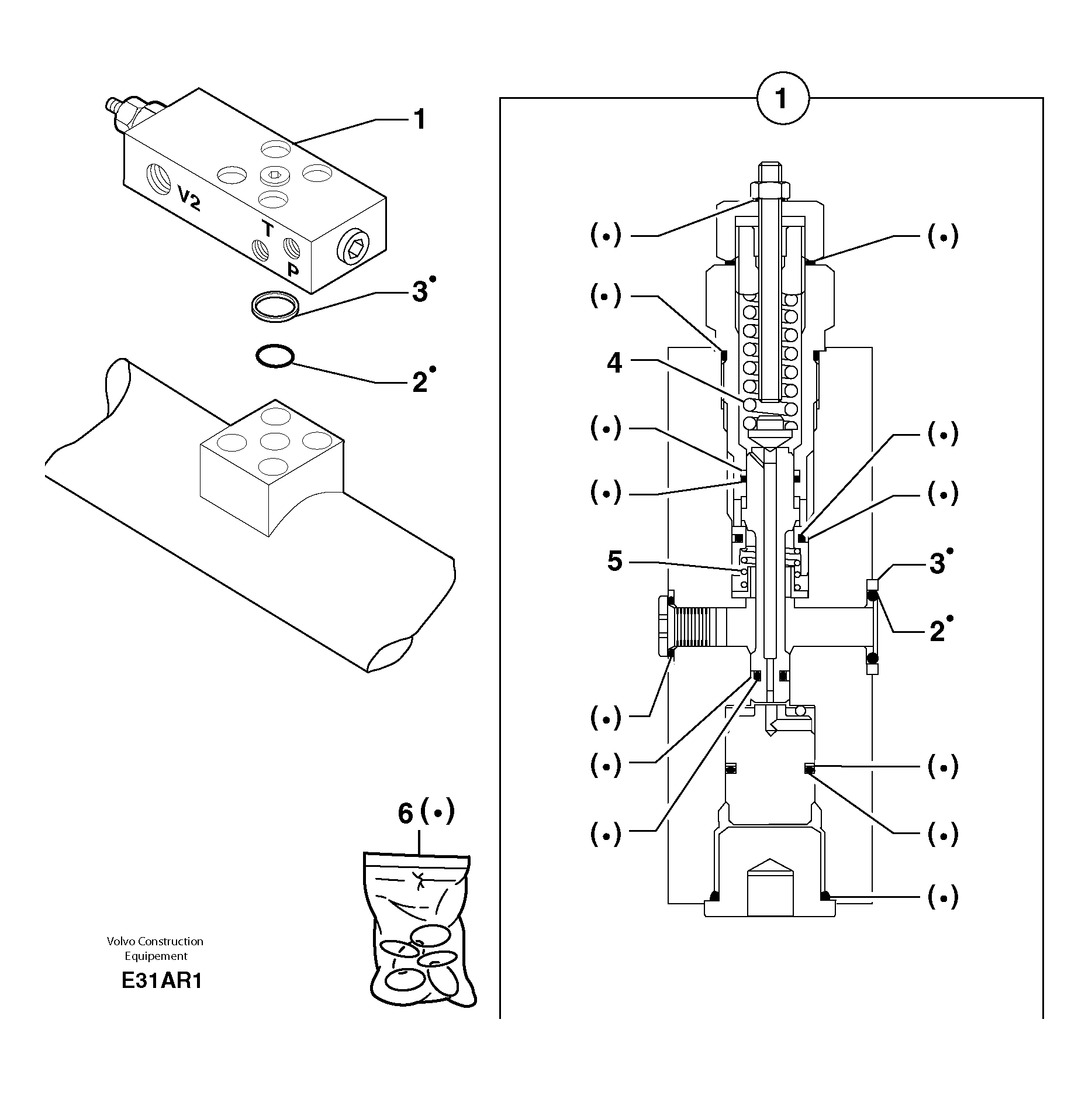 Схема запчастей Volvo EC50 - 12189 Safety valve ( dipper arm cylinder ) EC50 TYPE 247