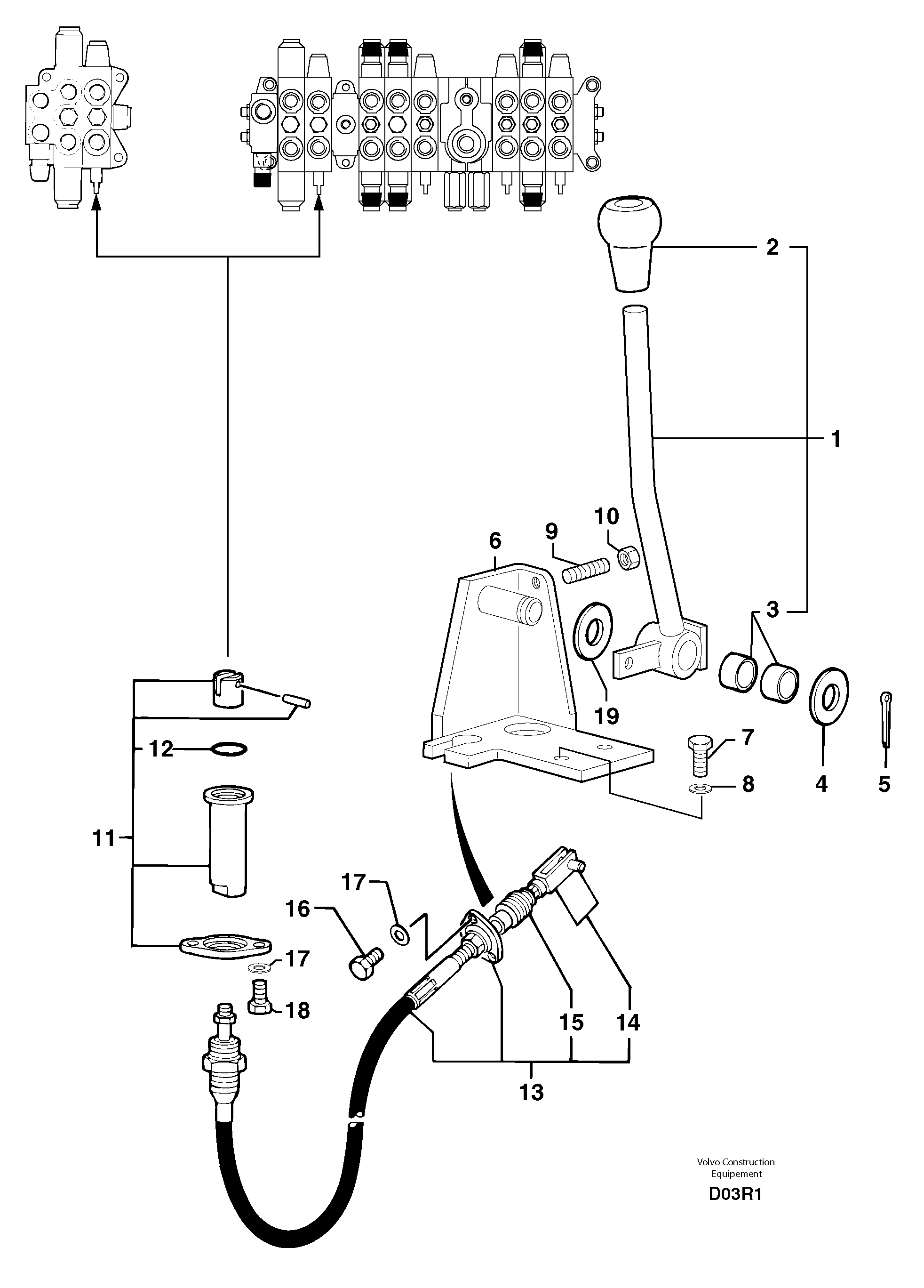 Схема запчастей Volvo EC50 - 12198 Control lever : dozer blade EC50 TYPE 247
