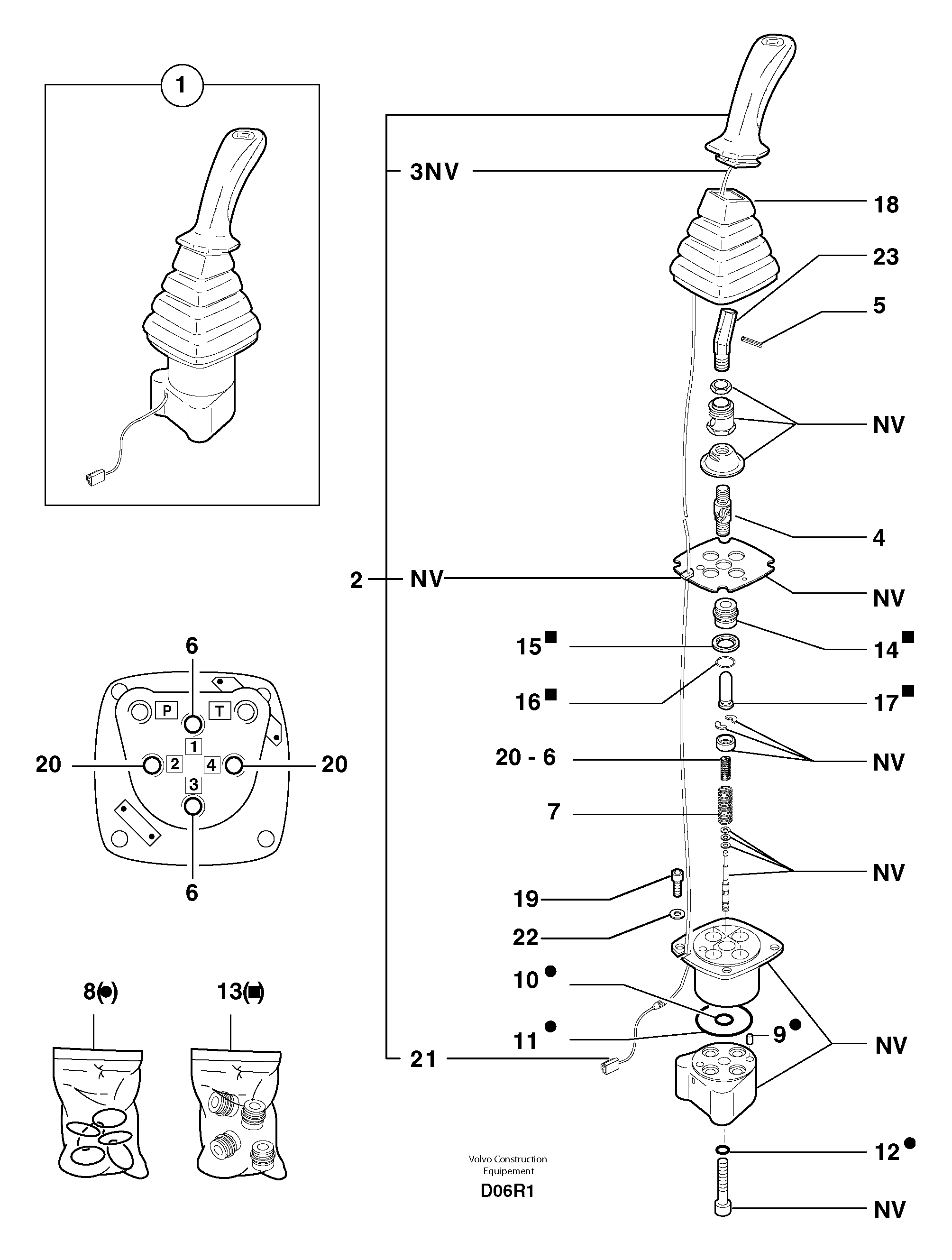 Схема запчастей Volvo EC50 - 12201 Control lever : boom / bucket ( right ) EC50 TYPE 247