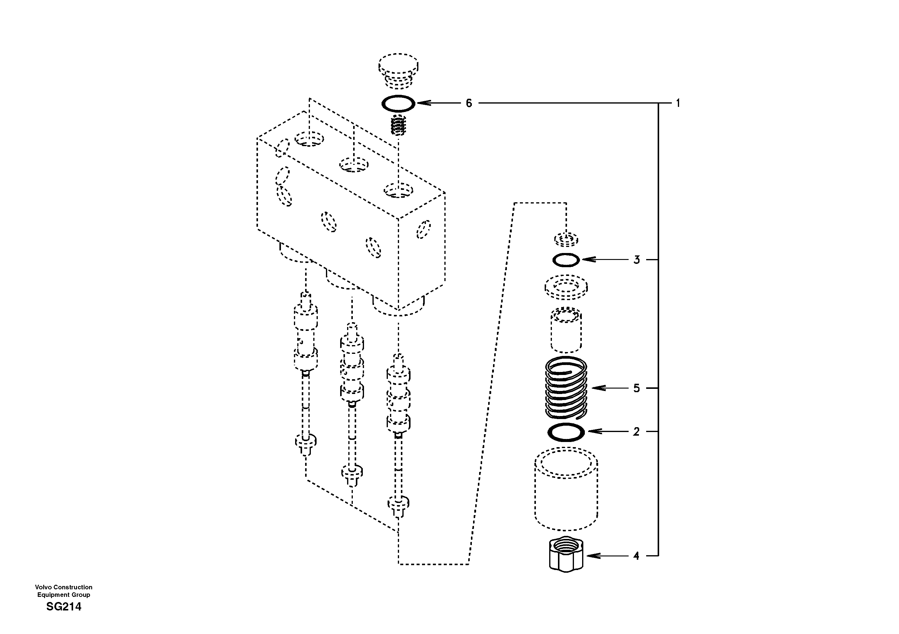 Схема запчастей Volvo EC55 - 40221 Servo system, solenoid valve EC55 SER NO 3001 -