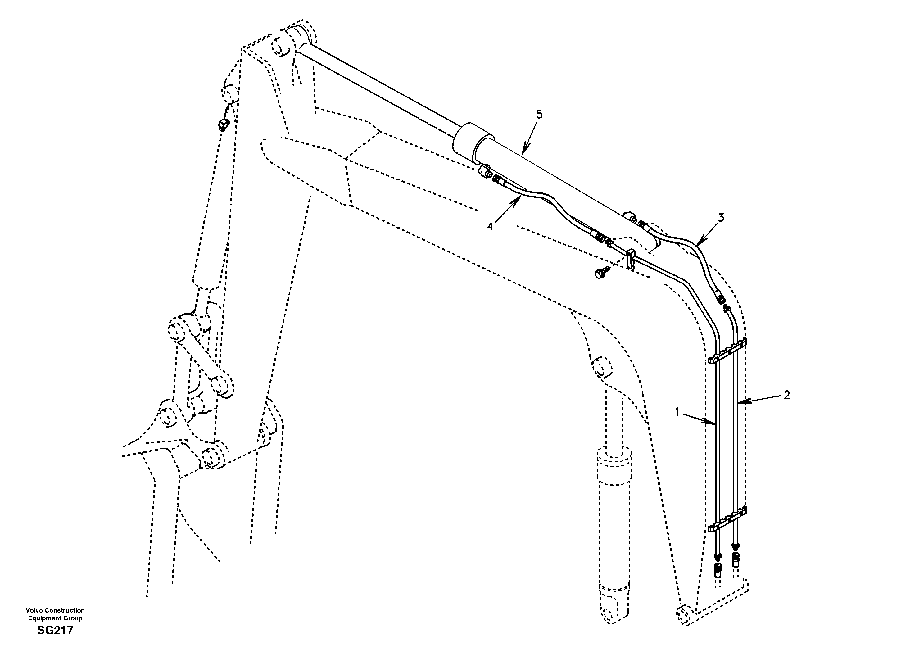 Схема запчастей Volvo EC55 - 34788 Working hydraulic, dipper arm EC55 SER NO 3001 -