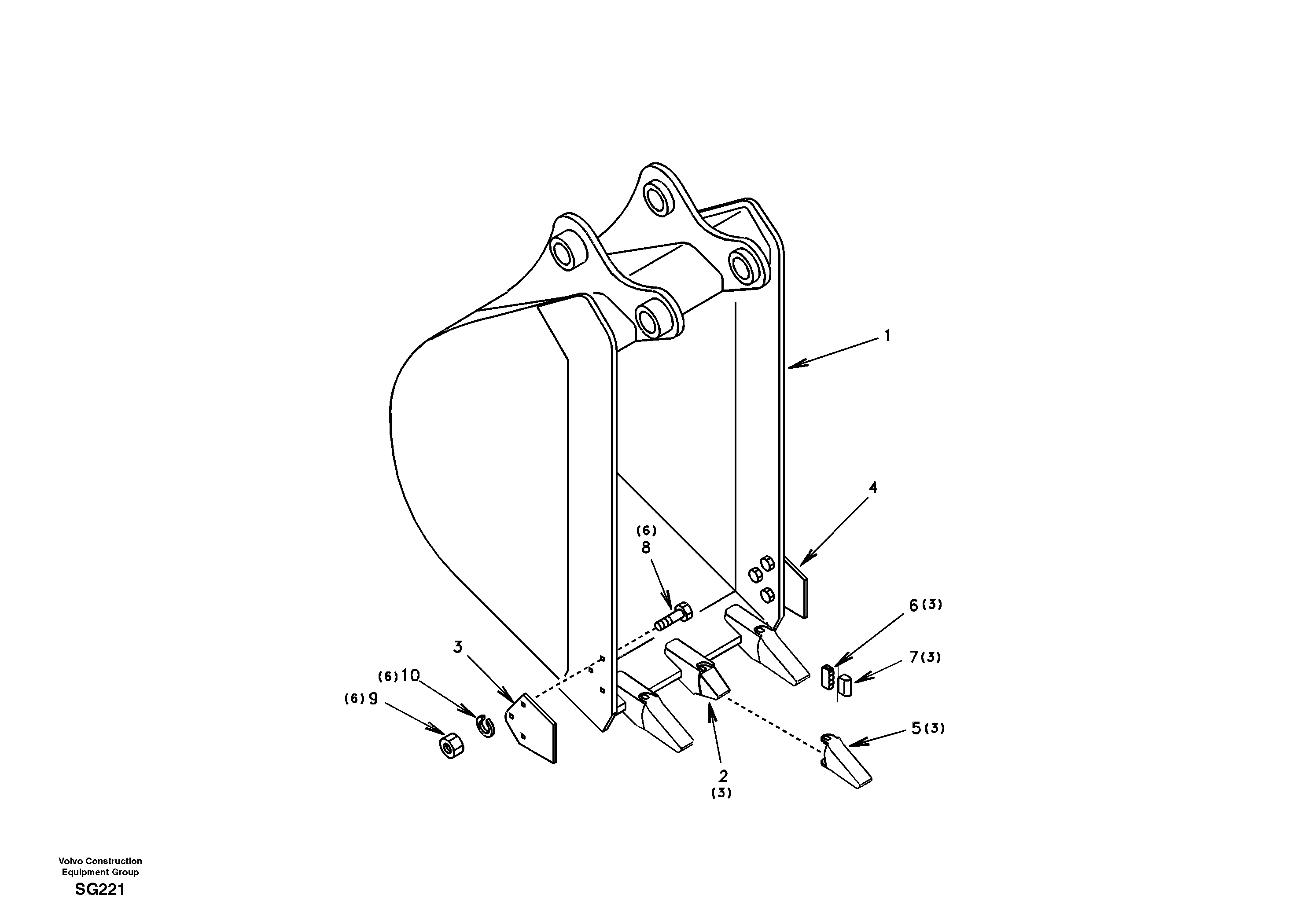 Схема запчастей Volvo EC55 - 101572 Ковш EC55 SER NO 3001 -