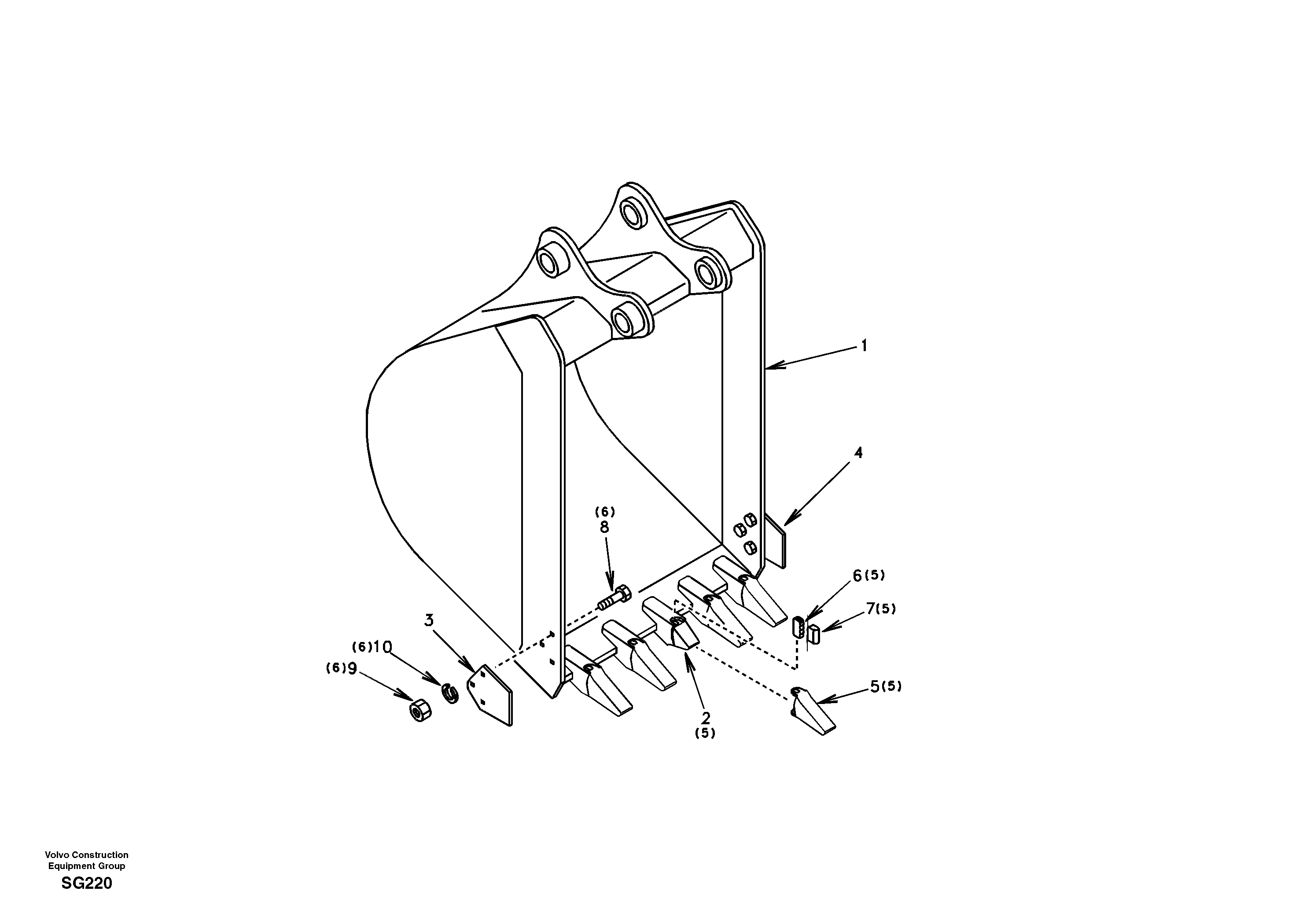Схема запчастей Volvo EC55 - 6959 Ковш EC55 SER NO 3001 -