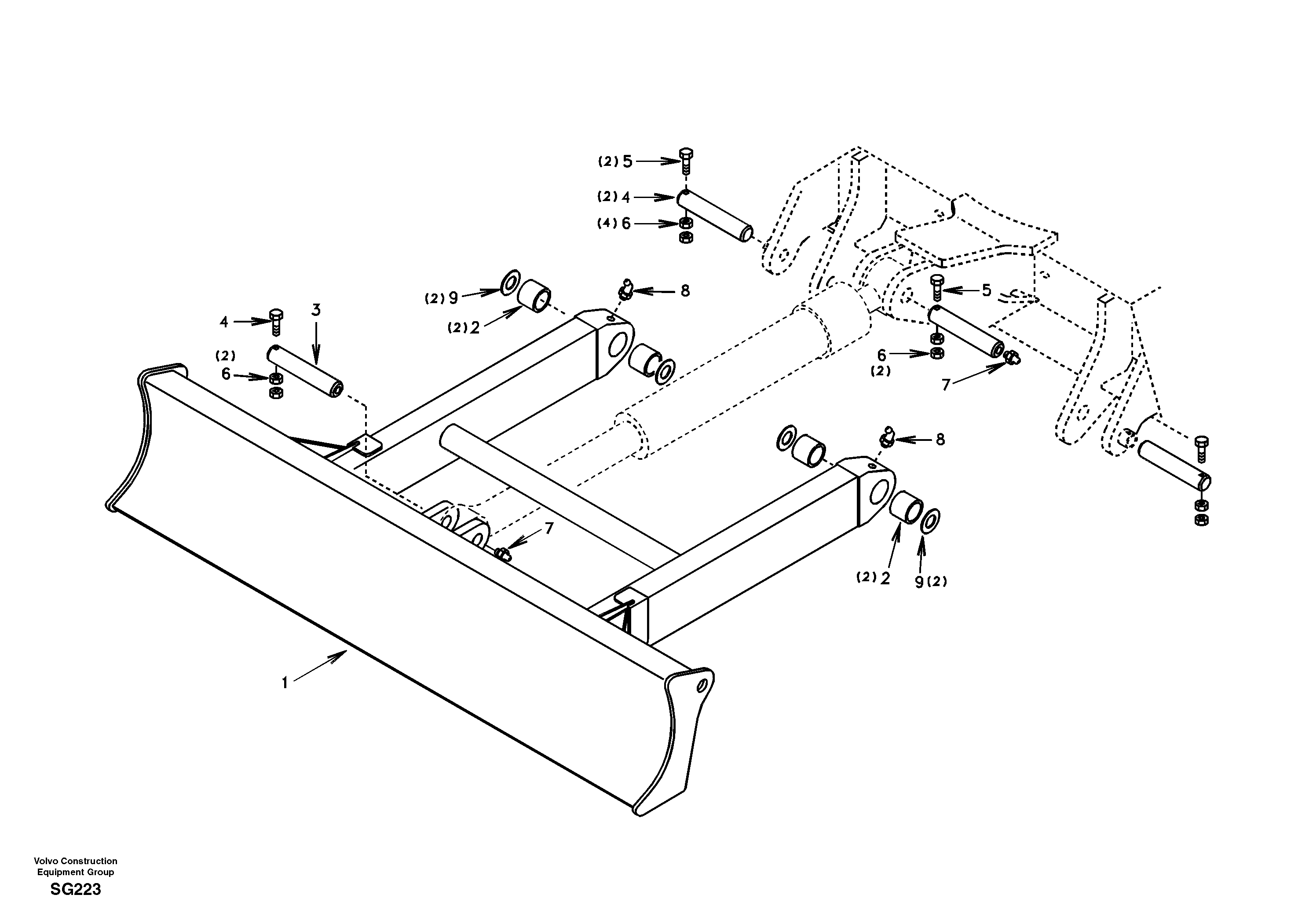 Схема запчастей Volvo EC55 - 69115 Лезвие отвала (аутригера) EC55 SER NO 3001 -