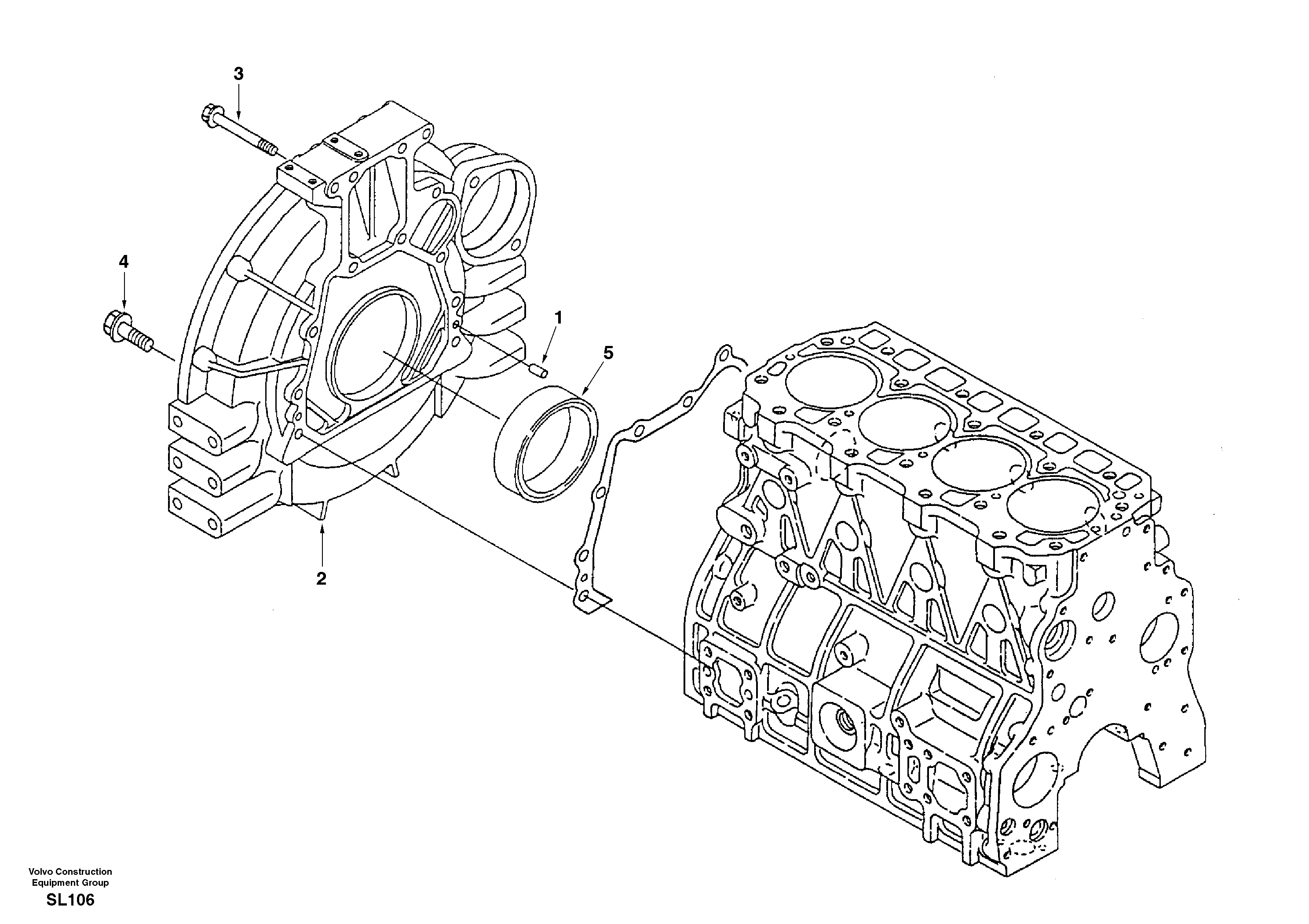 Схема запчастей Volvo EC55 - 769 Картер маховика EC55 SER NO 5001-