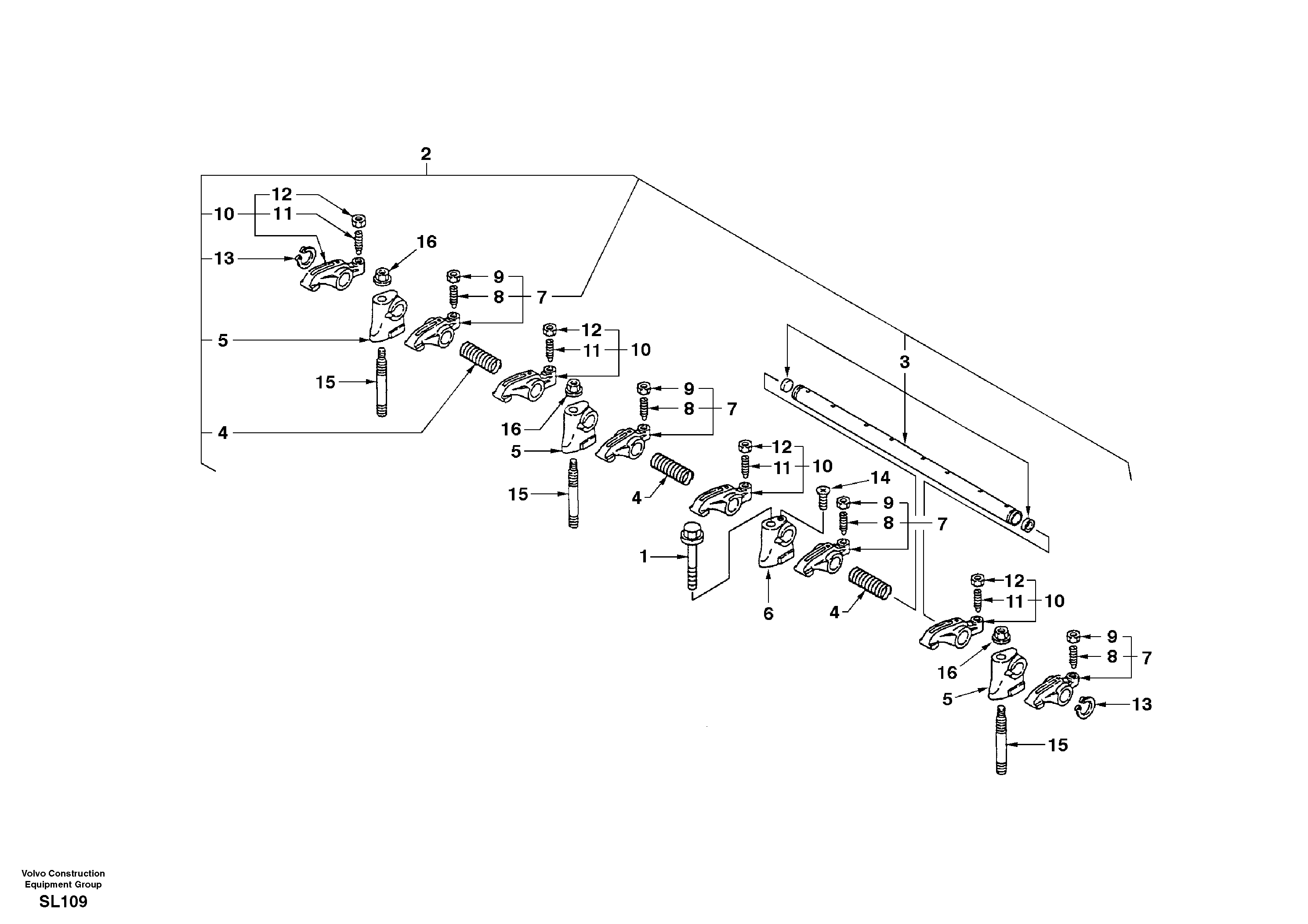 Схема запчастей Volvo EC55 - 28925 Коромысло клапанов EC55 SER NO 5001-