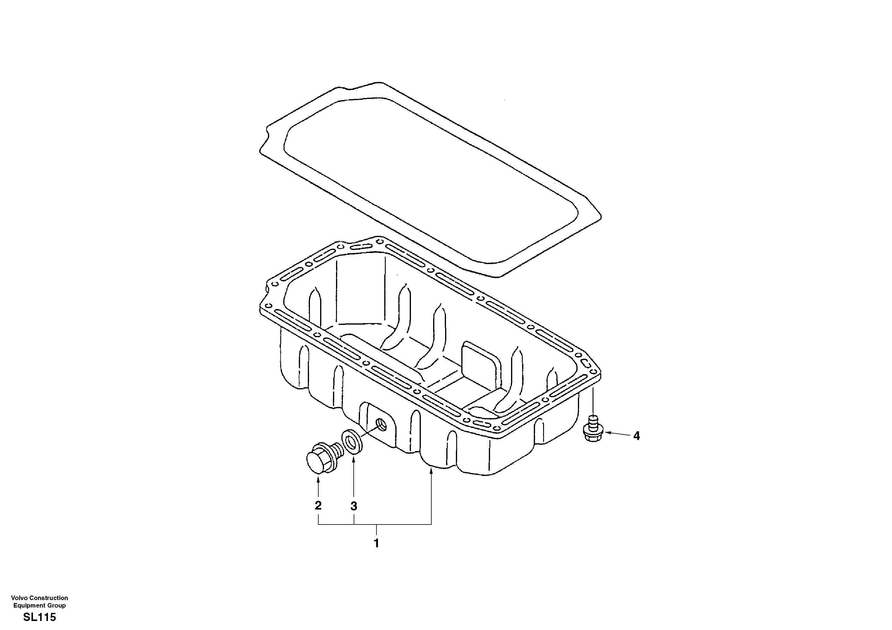 Схема запчастей Volvo EC55 - 33924 Oil sump EC55 SER NO 5001-