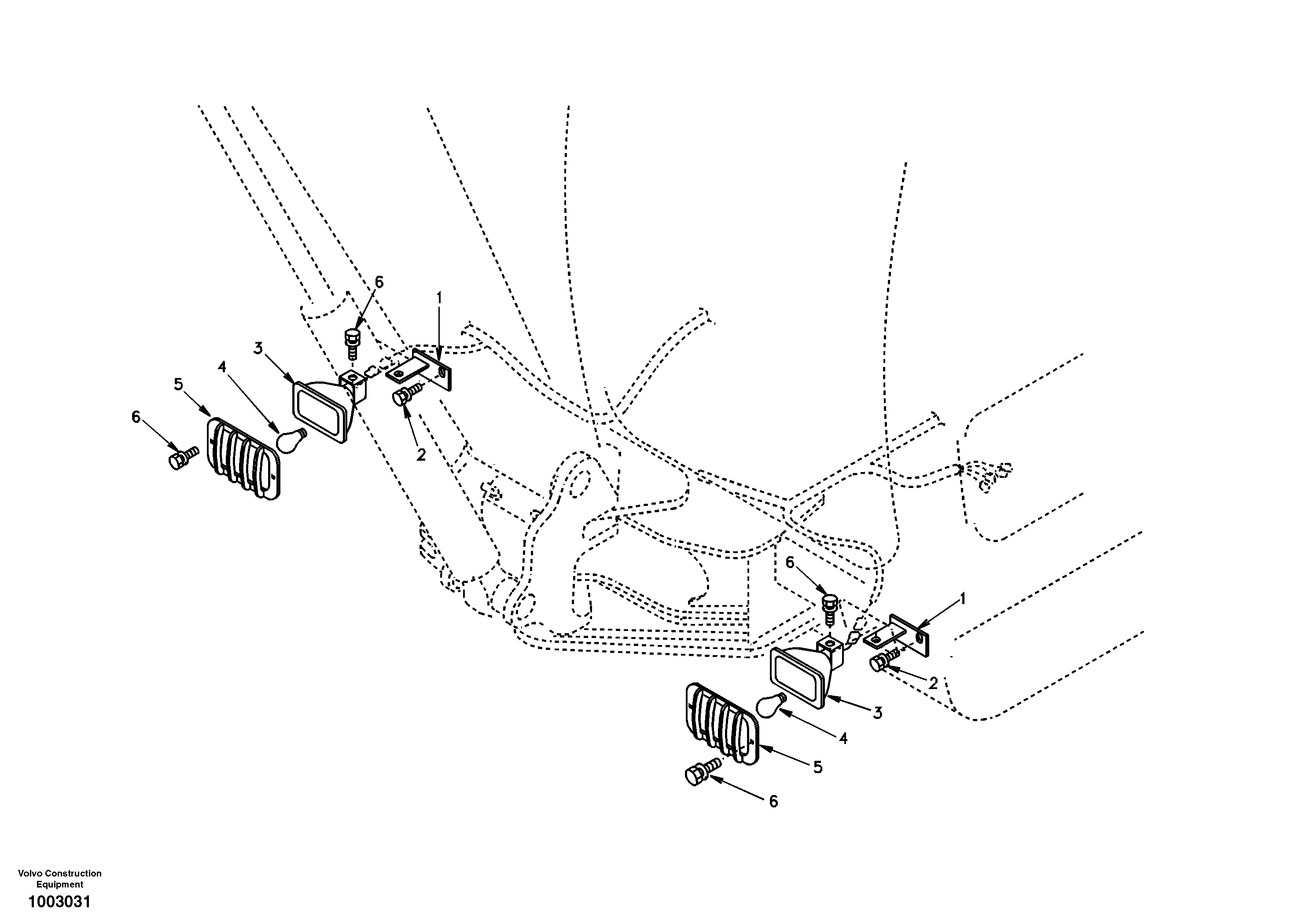 Схема запчастей Volvo EC55 - 16652 Lighting, front EC55 SER NO 5001-