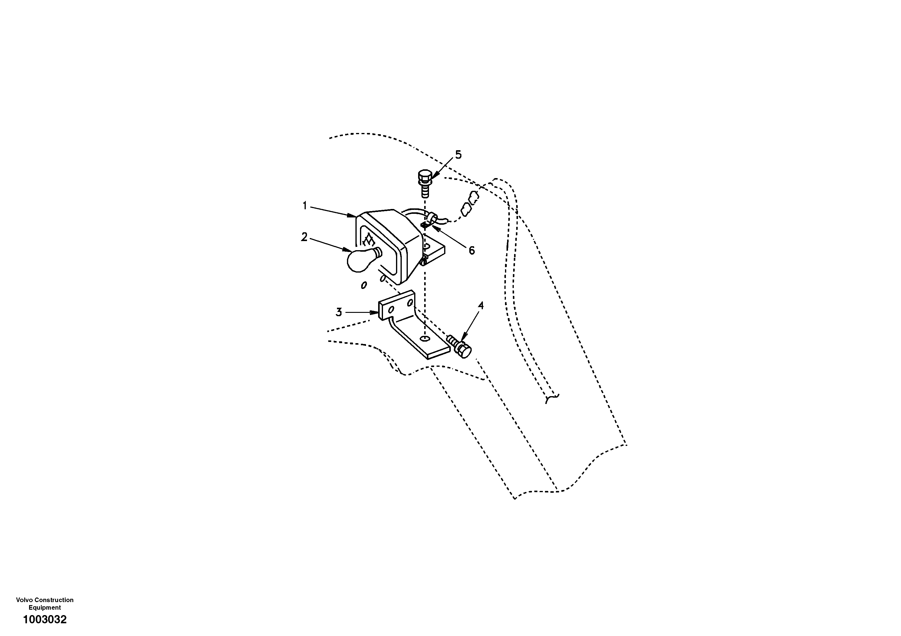 Схема запчастей Volvo EC55 - 32143 Working lamp on boom EC55 SER NO 5001-