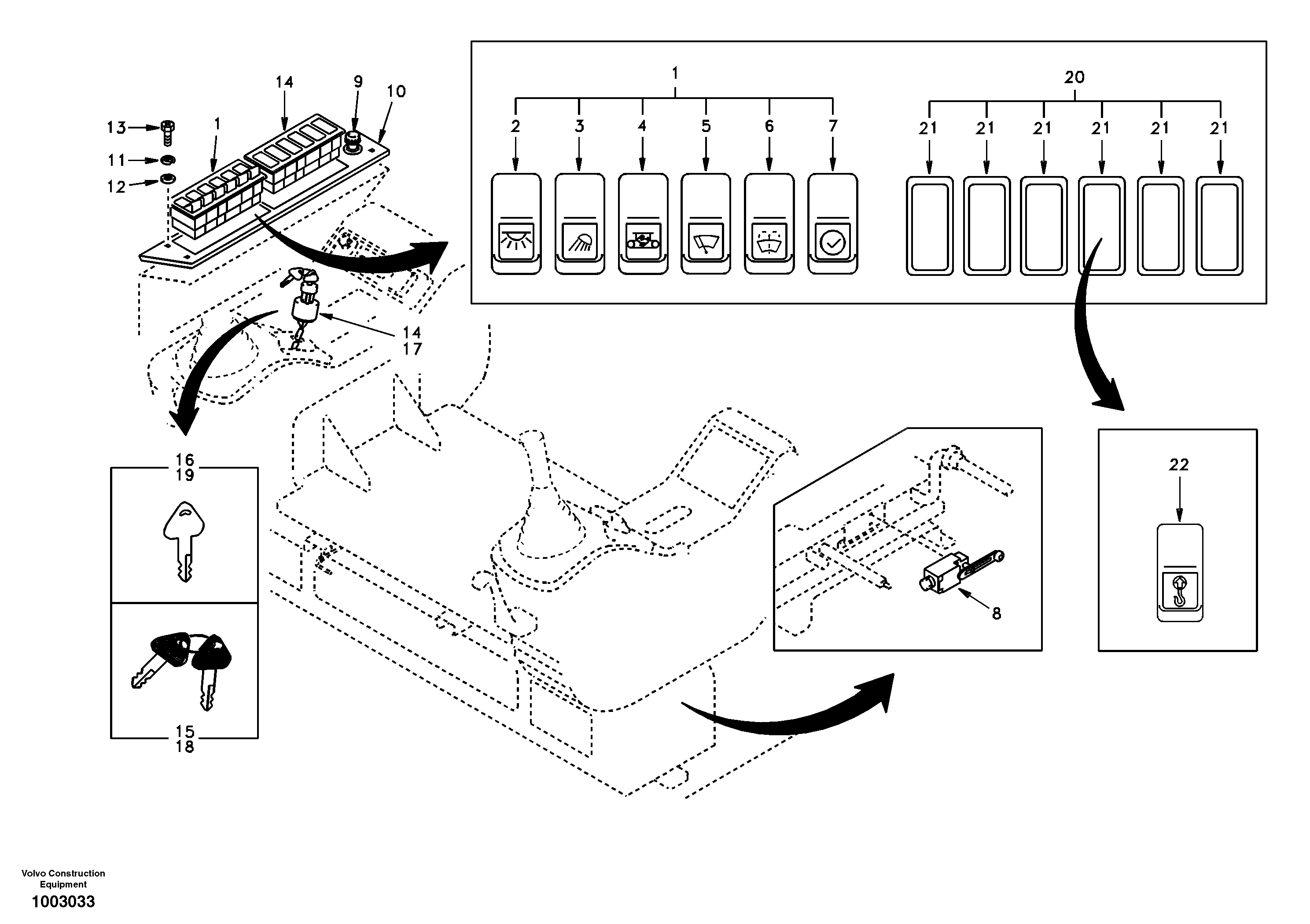 Схема запчастей Volvo EC55 - 26324 Переключатель EC55 SER NO 5001-