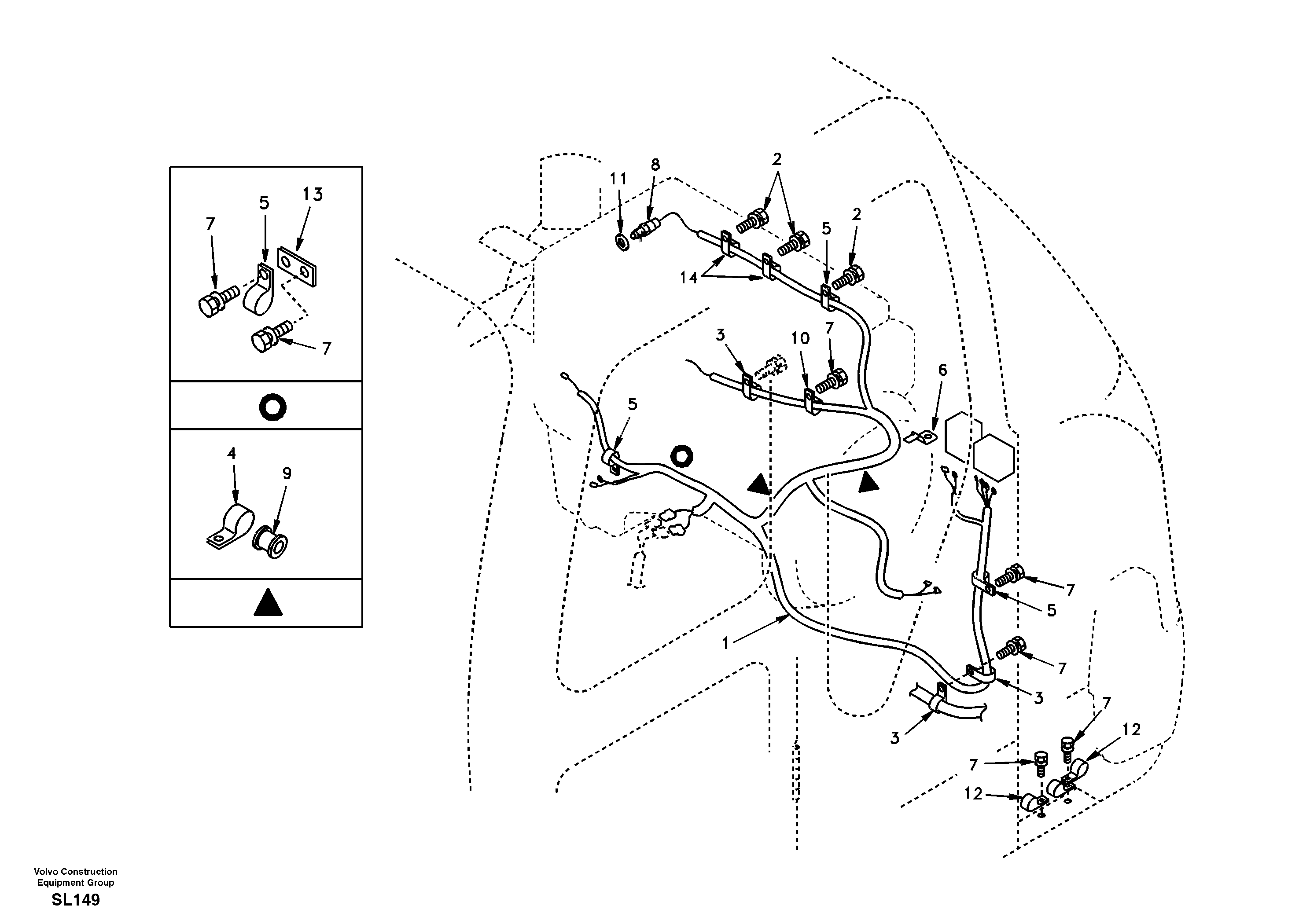 Схема запчастей Volvo EC55 - 32148 Cable harness, engine EC55 SER NO 5001-
