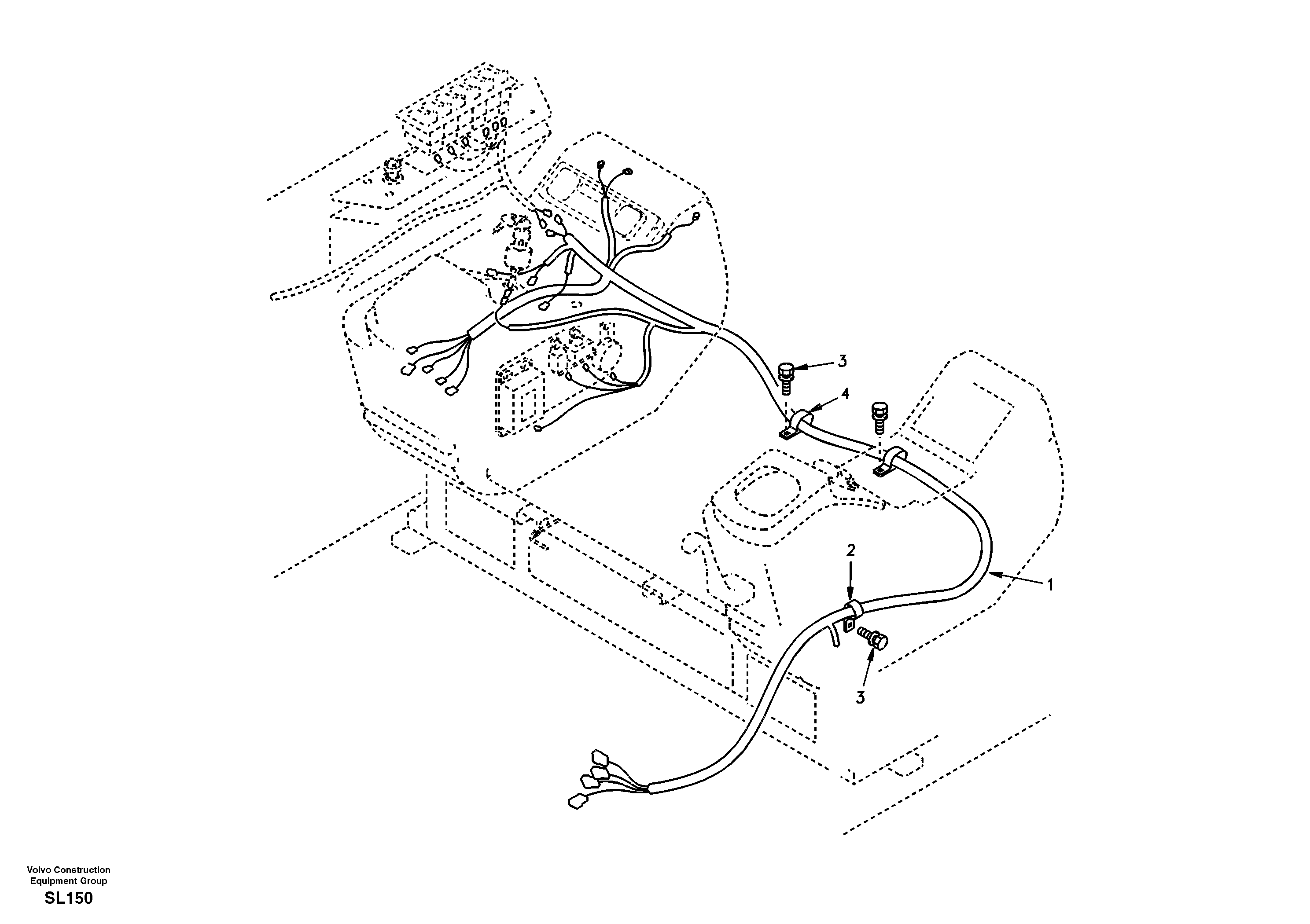 Схема запчастей Volvo EC55 - 93492 Cable and wire harness, instrument panel EC55 SER NO 5001-