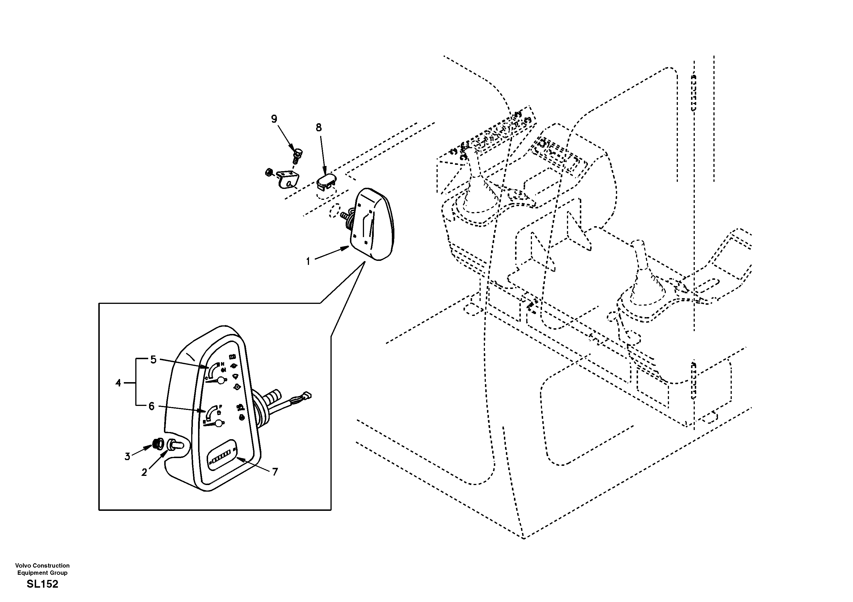 Схема запчастей Volvo EC55 - 760 Instrument panel, warning unit and information unit EC55 SER NO 5001-