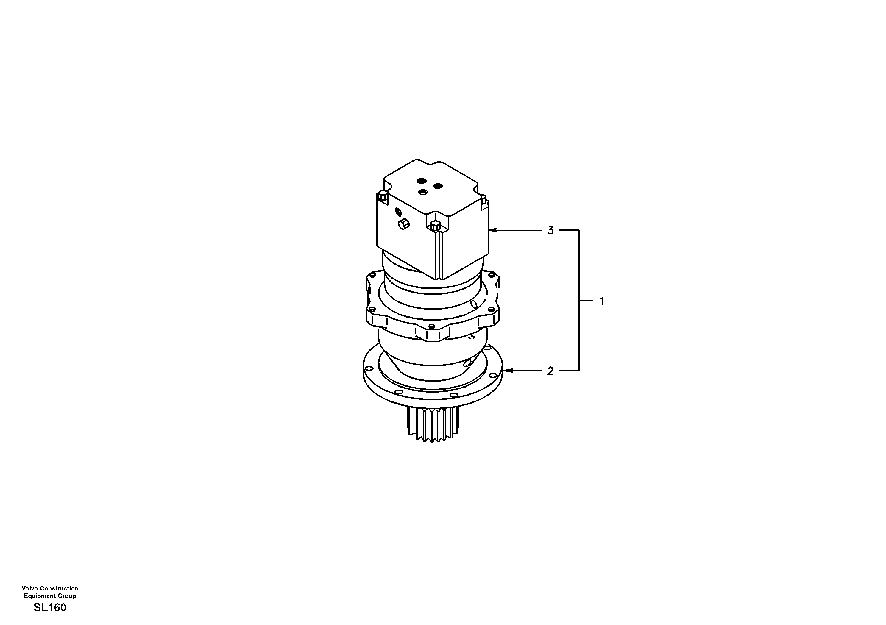 Схема запчастей Volvo EC55 - 8774 Swing motor with mounting parts EC55 SER NO 5001-