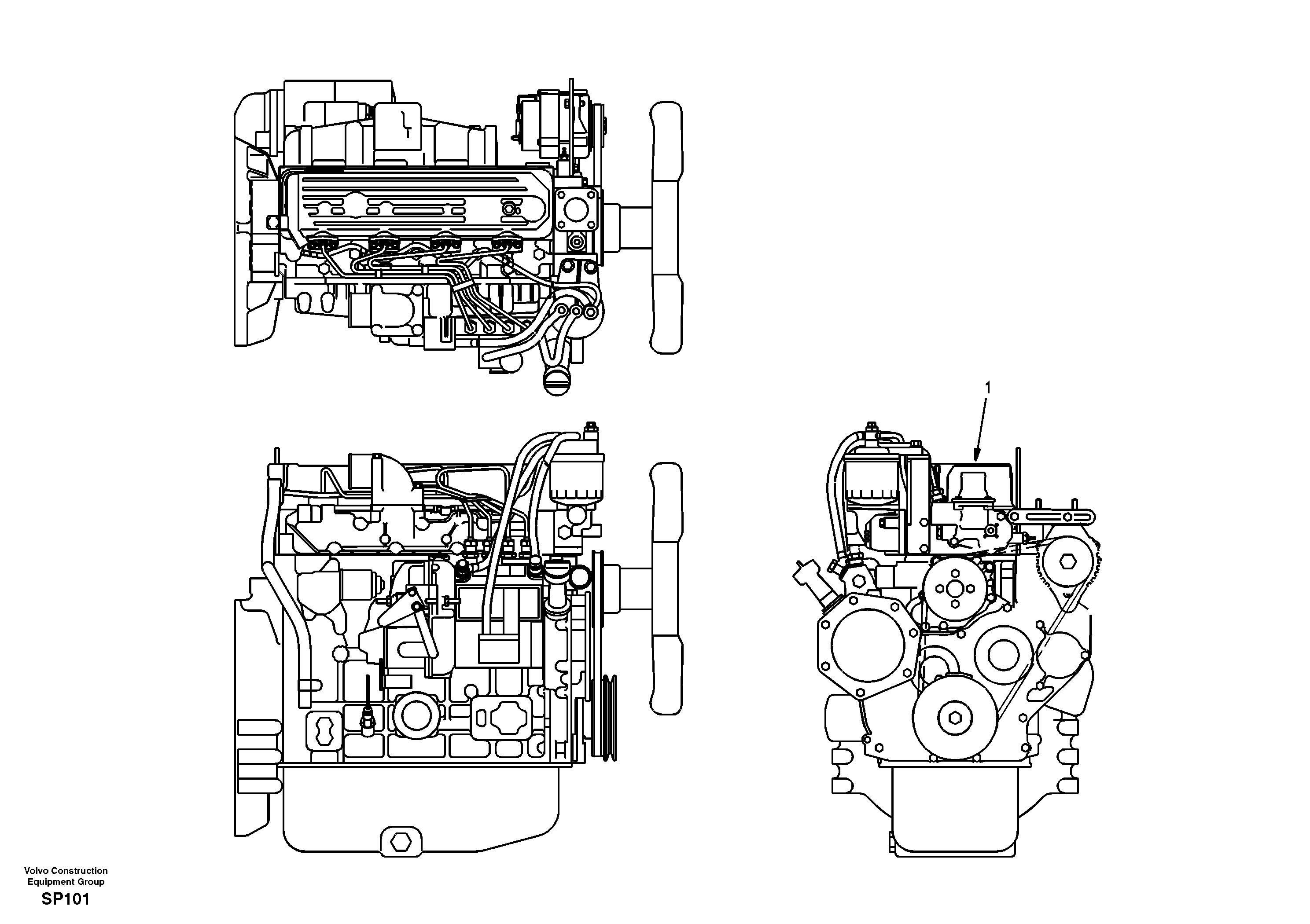Схема запчастей Volvo EC55 - 39682 Двигатель в сборе EC55 SER NO 20001-