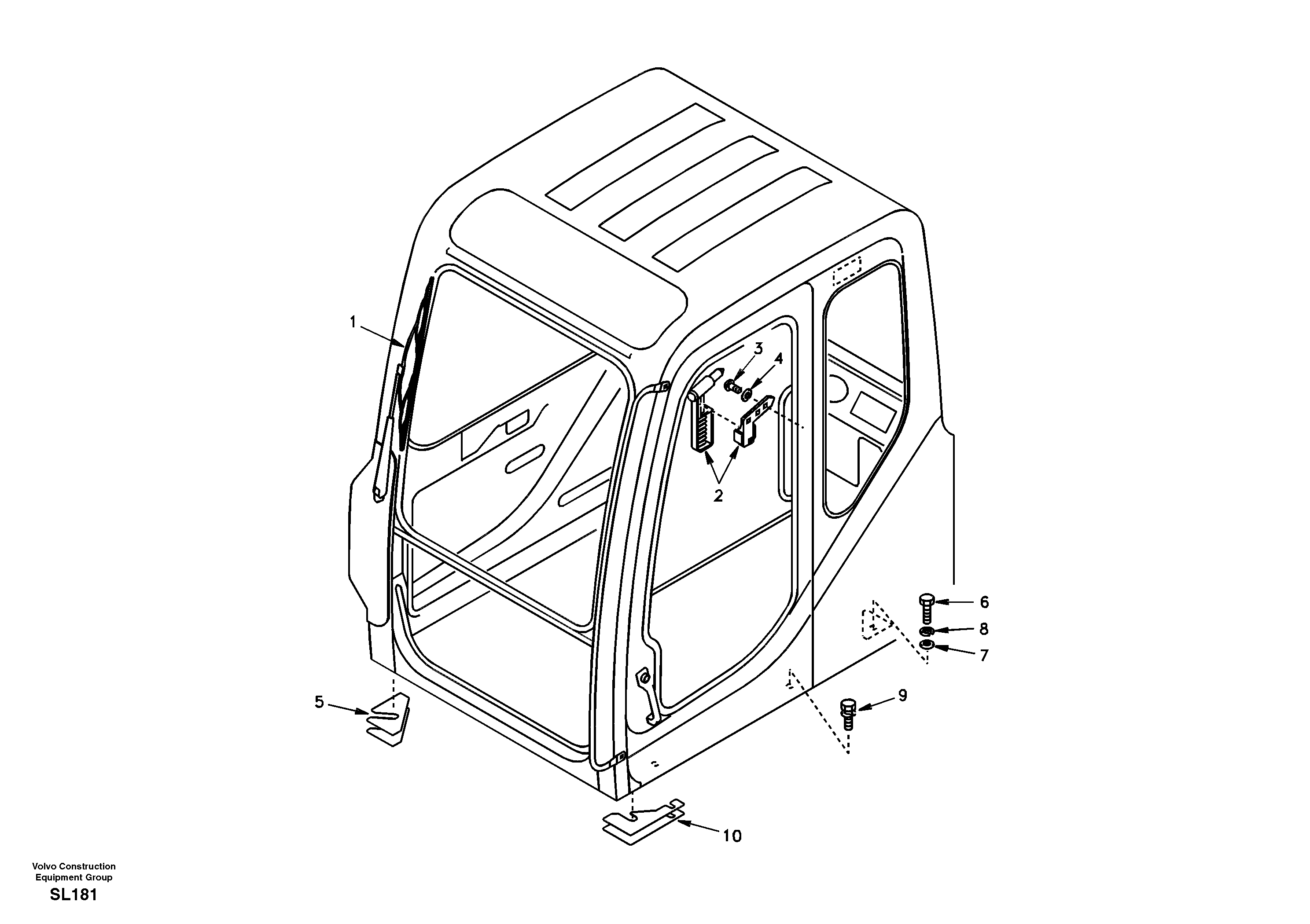 Схема запчастей Volvo EC55 - 97161 Cab mount EC55 SER NO 5001-