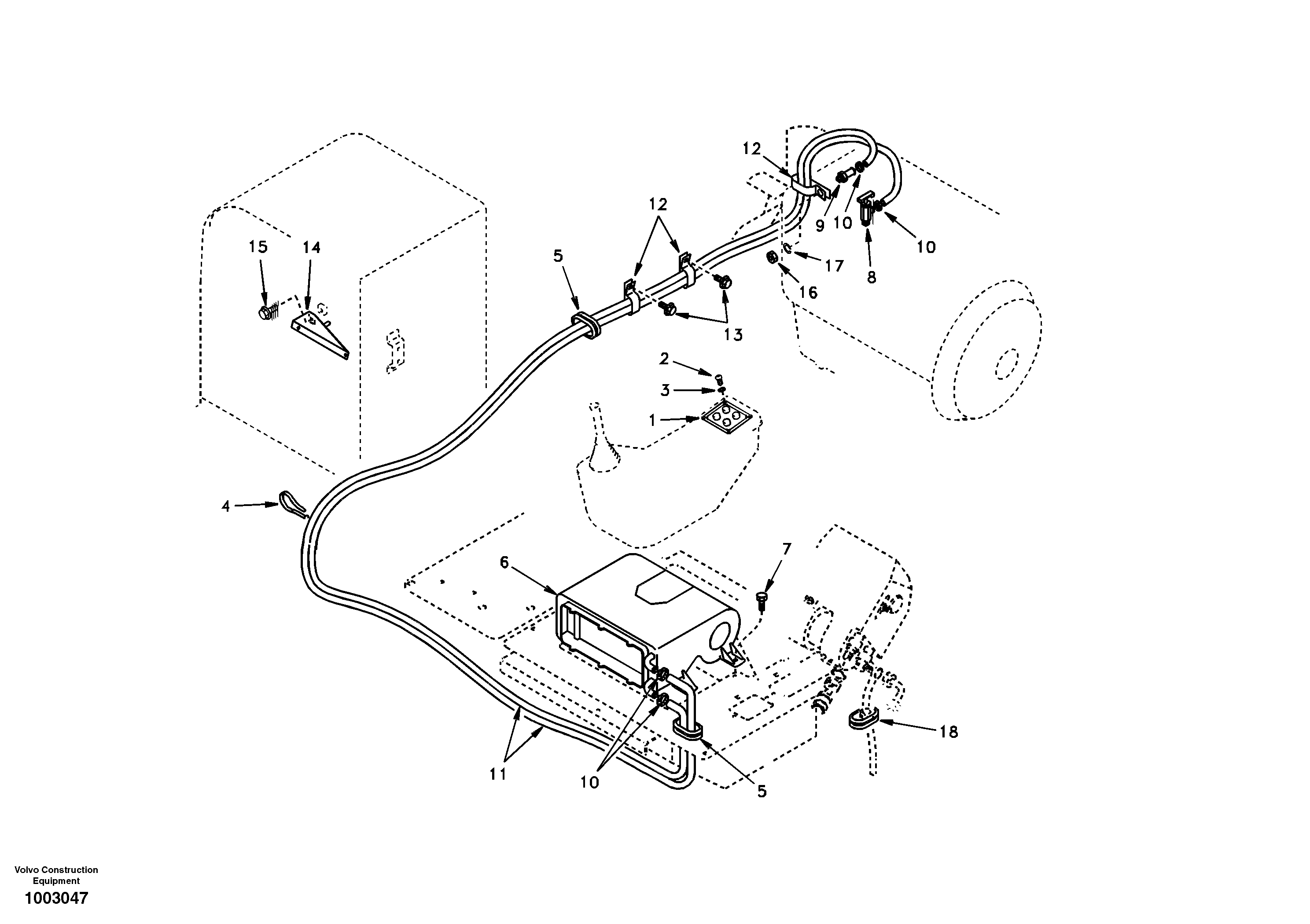 Схема запчастей Volvo EC55 - 105046 Heating line EC55 SER NO 5001-