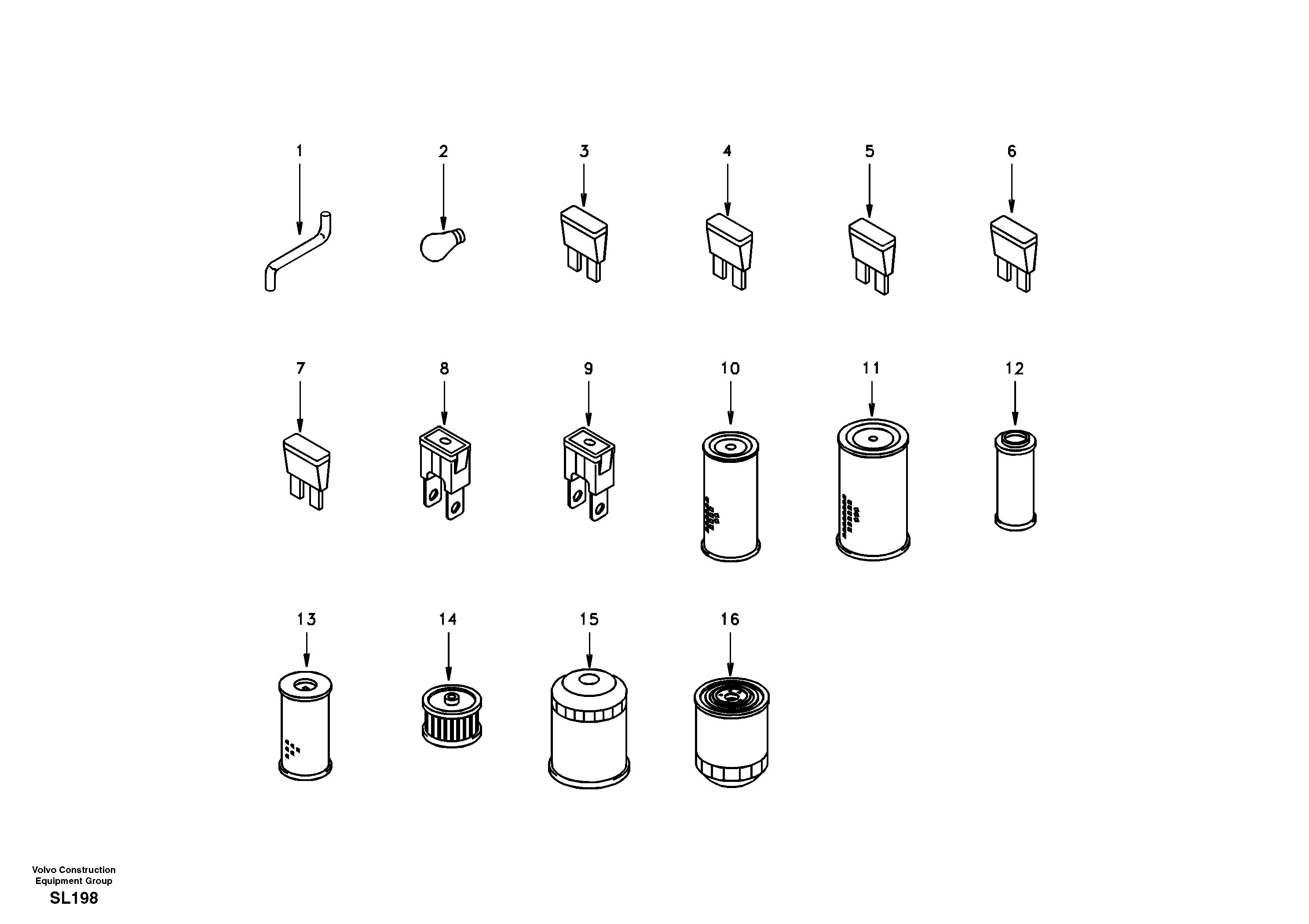Схема запчастей Volvo EC55 - 35283 Spare parts kit EC55 SER NO 5001-