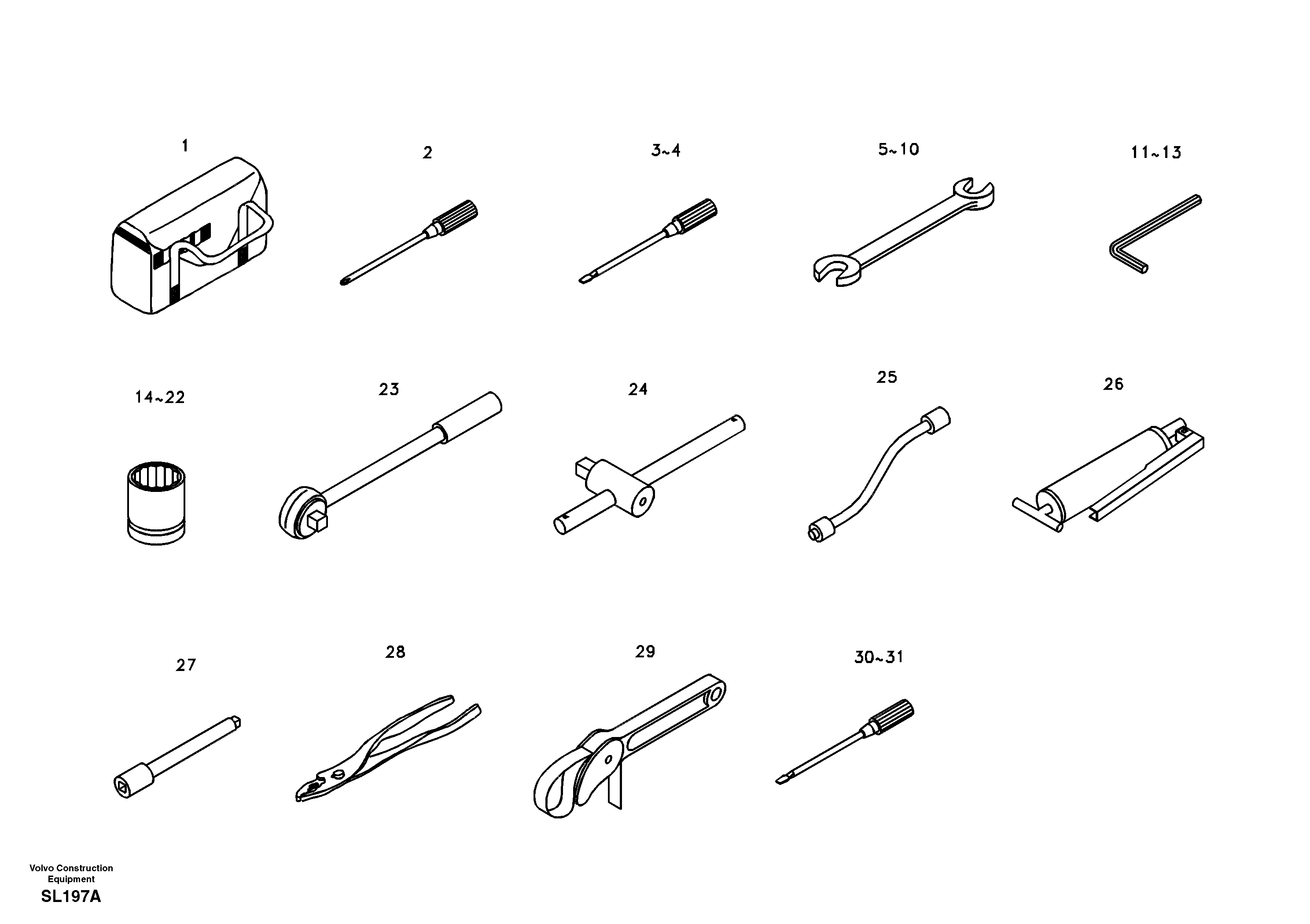 Схема запчастей Volvo EC55 - 5835 Инструменты для ремонта EC55 SER NO 5001-