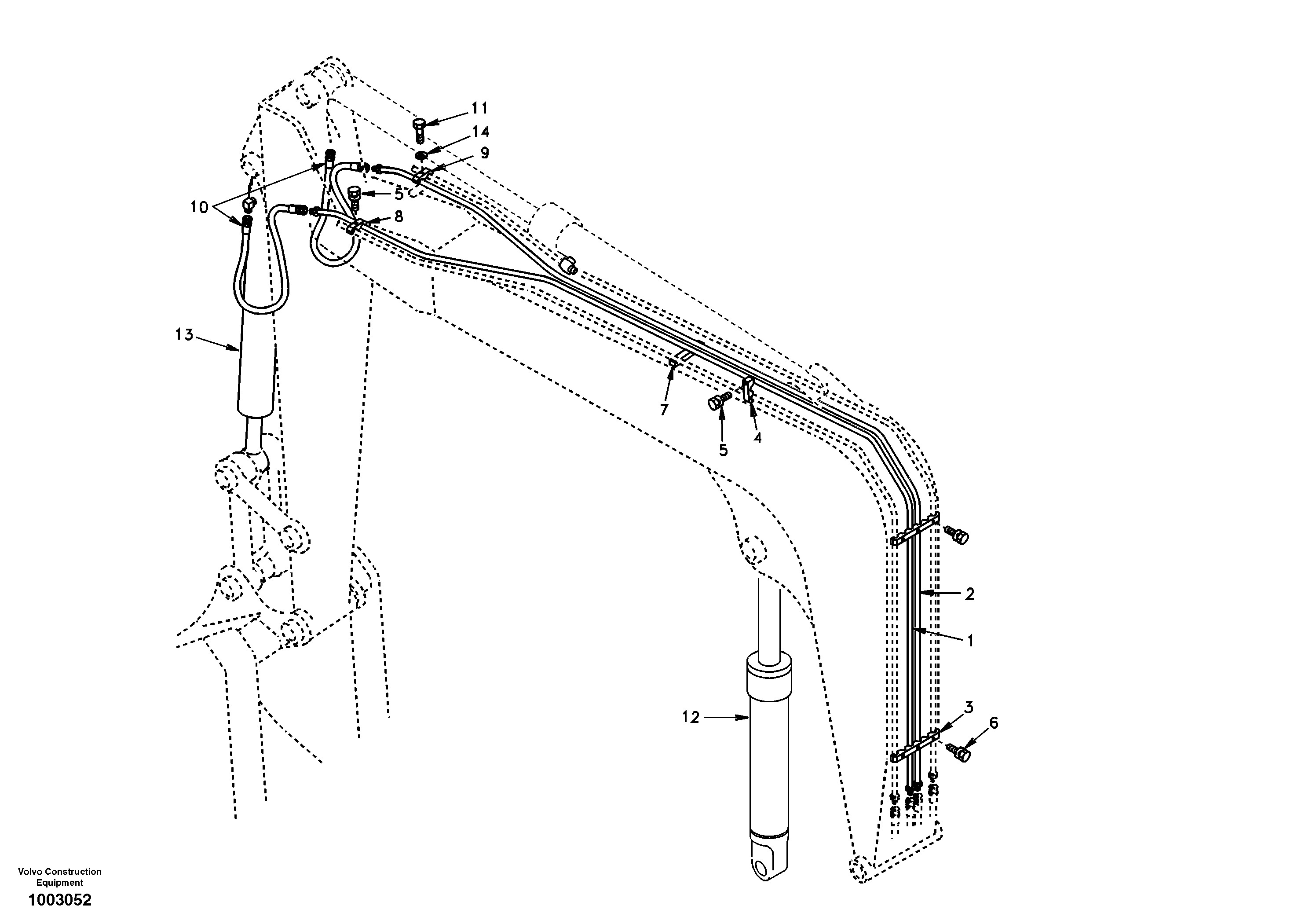Схема запчастей Volvo EC55 - 18867 Working hydraulic, boom EC55 SER NO 5001-