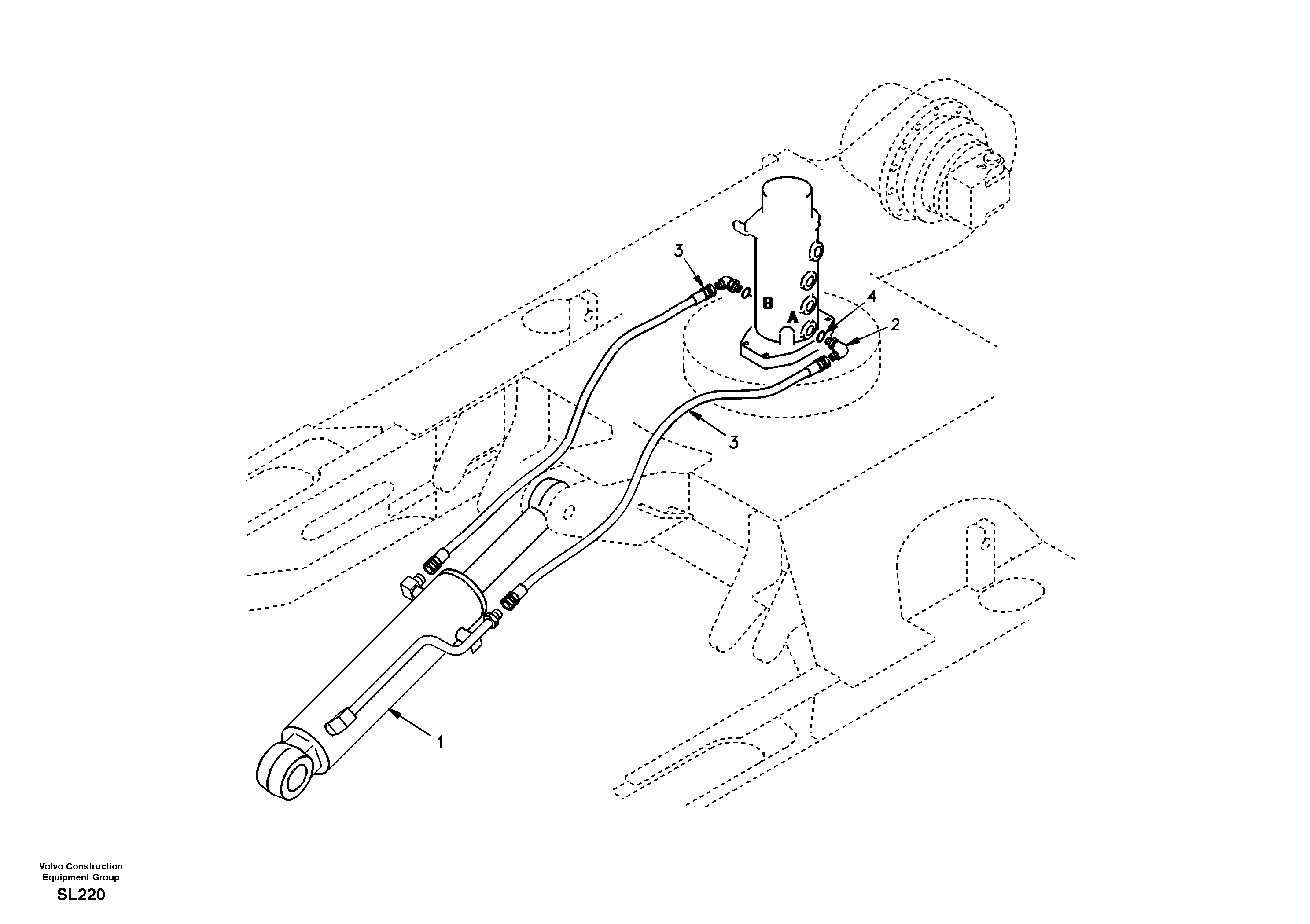 Схема запчастей Volvo EC55 - 39104 Working hydraulic, dozer blade EC55 SER NO 5001-