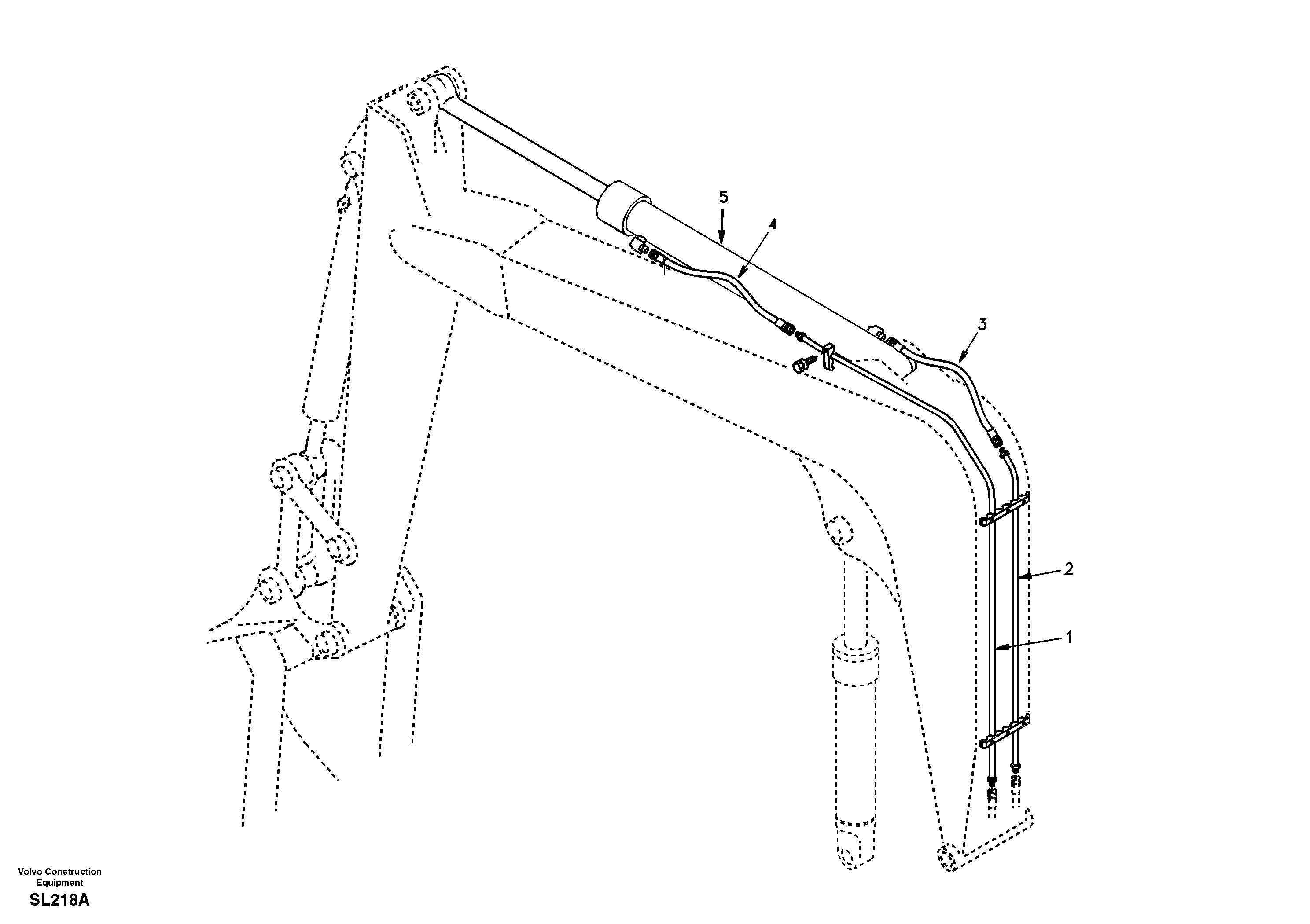 Схема запчастей Volvo EC55 - 57532 Working hydraulic, dipper arm EC55 SER NO 5001-