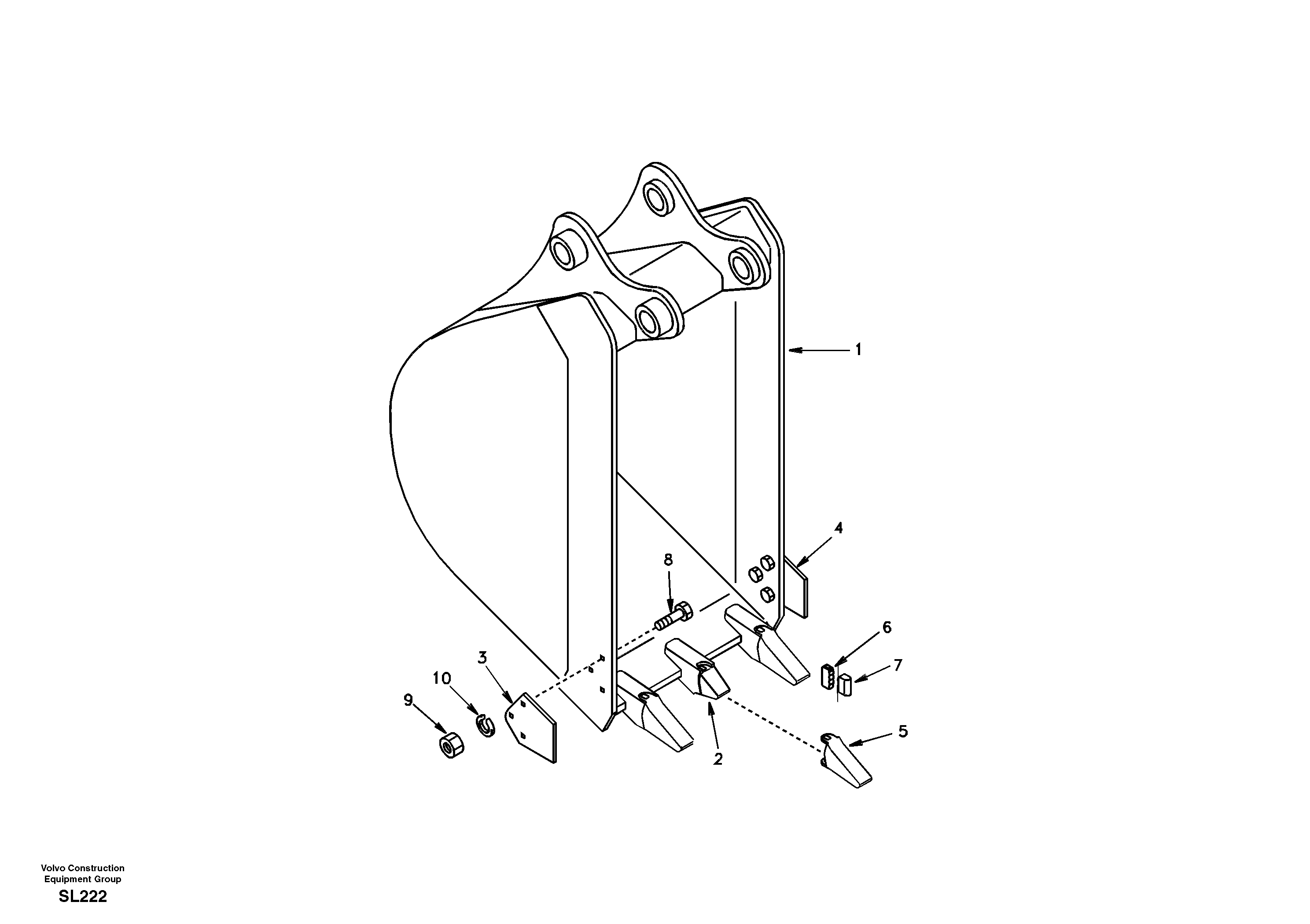 Схема запчастей Volvo EC55 - 101594 Ковш EC55 SER NO 5001-
