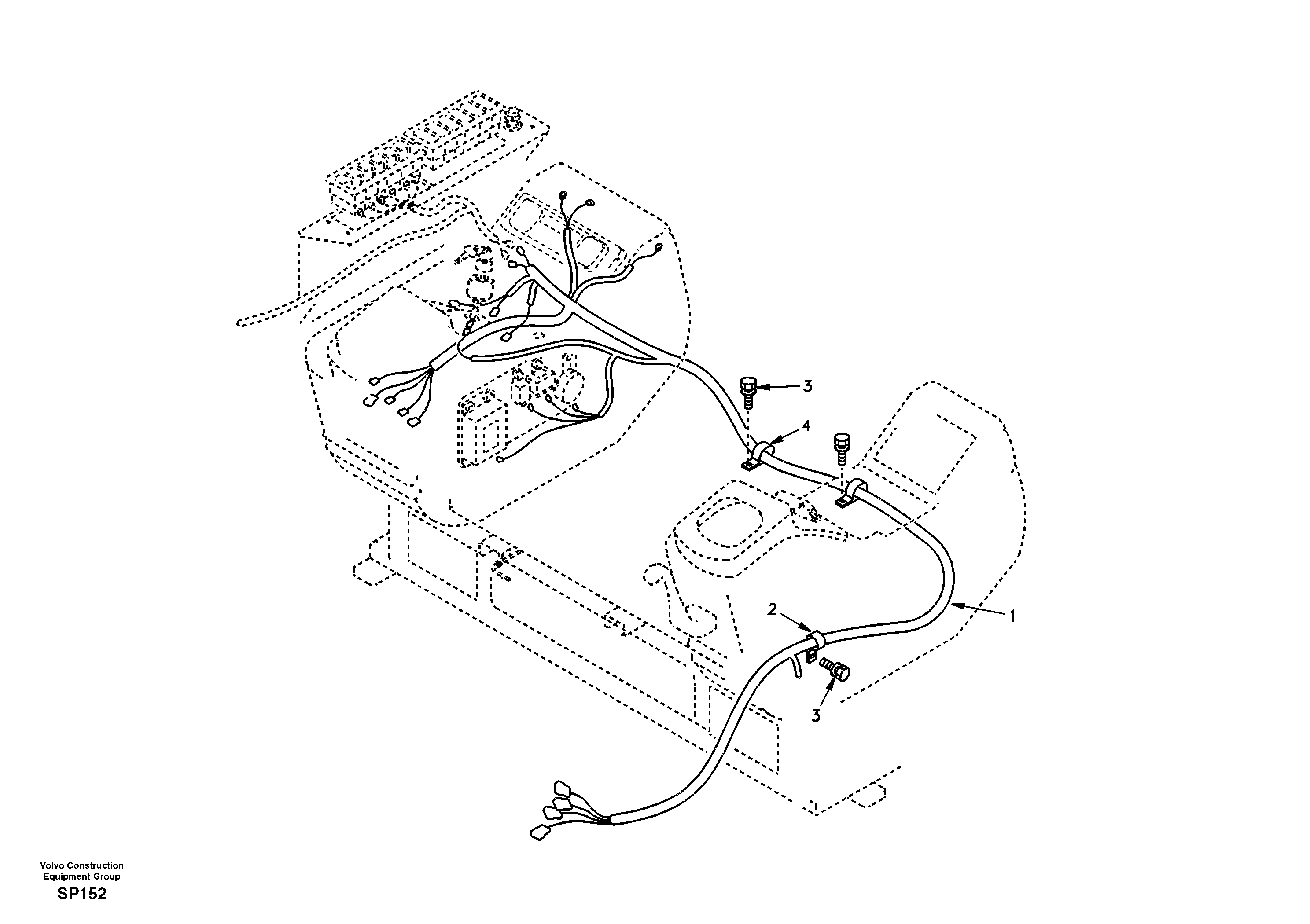 Схема запчастей Volvo EC55 - 91863 Cable and wire harness, instrument panel EC55 SER NO 20001-