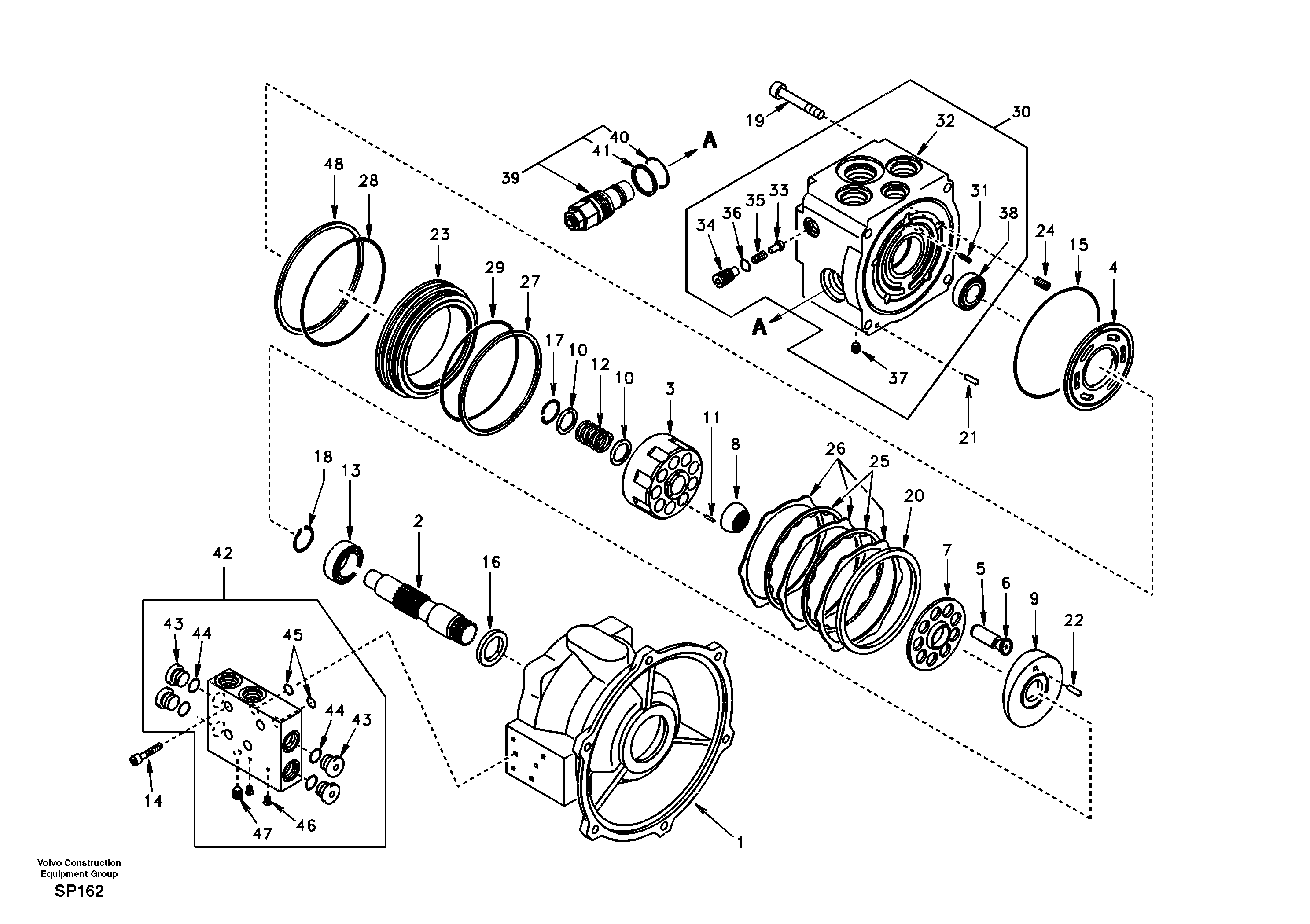 Схема запчастей Volvo EC55 - 18360 Поворотный редуктор (Гидромотор поворота платформы) EC55 SER NO 20001-