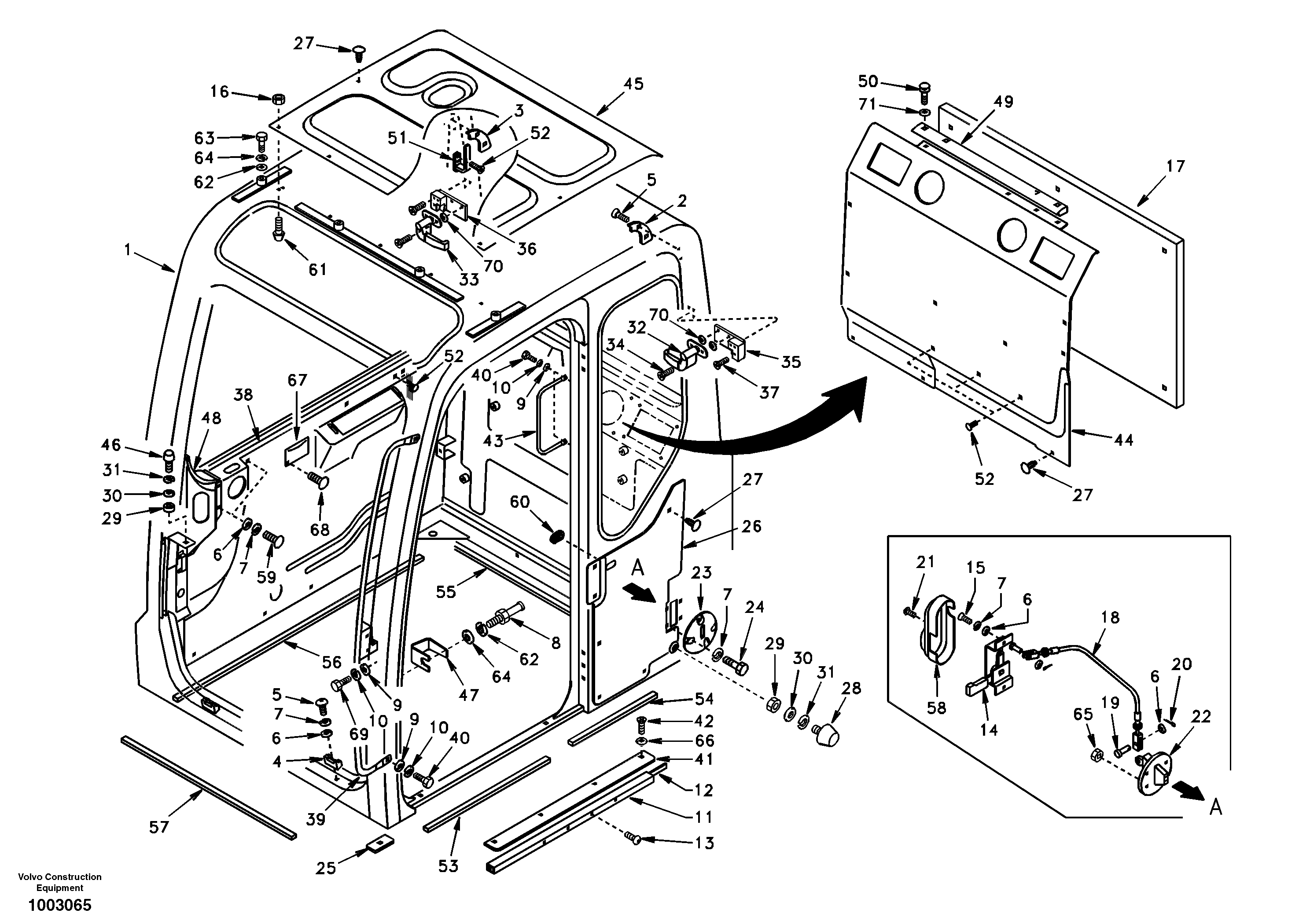 Схема запчастей Volvo EC55 - 11251 Operators cab EC55 SER NO 20001-