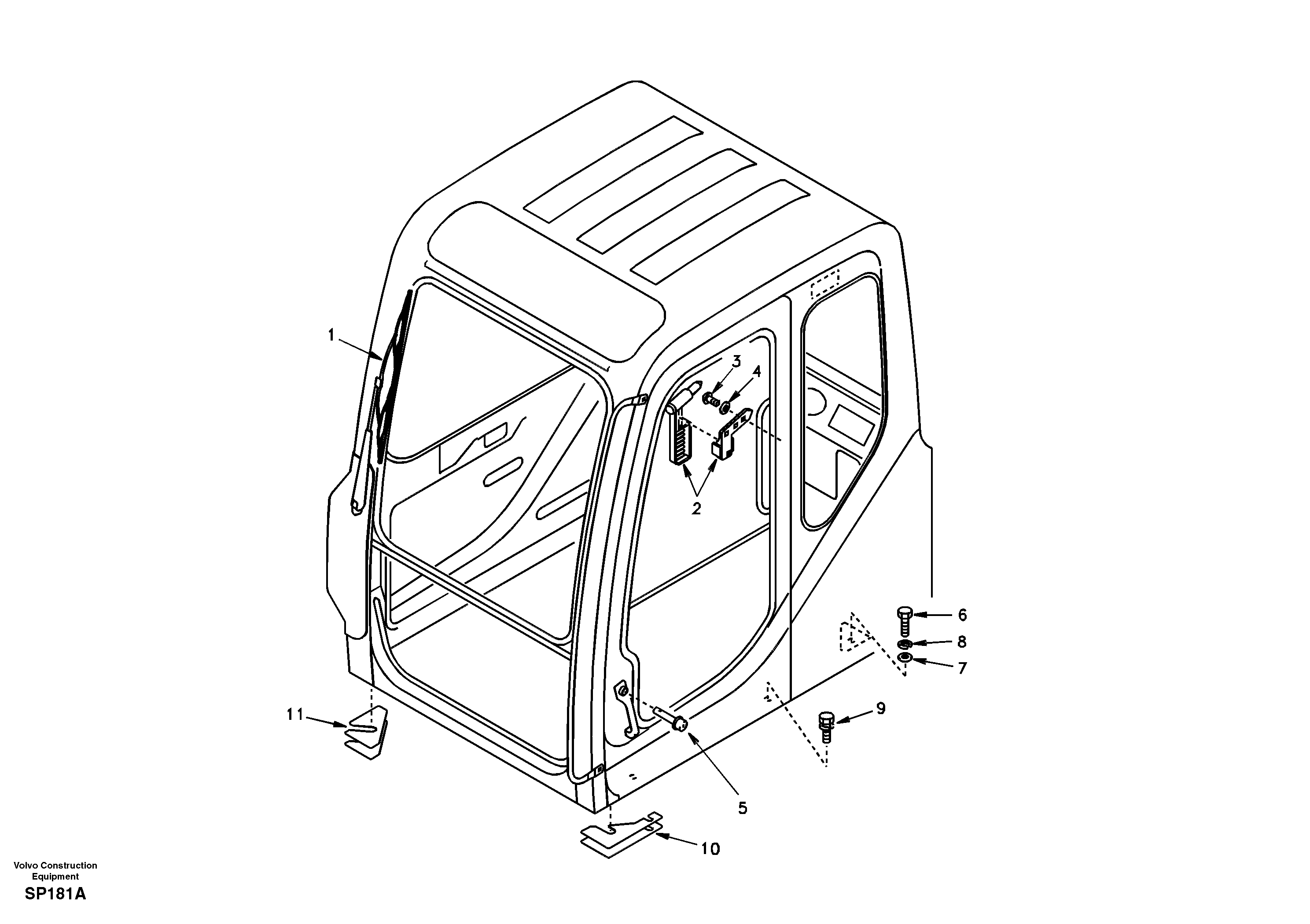 Схема запчастей Volvo EC55 - 100696 Cab mount EC55 SER NO 20001-
