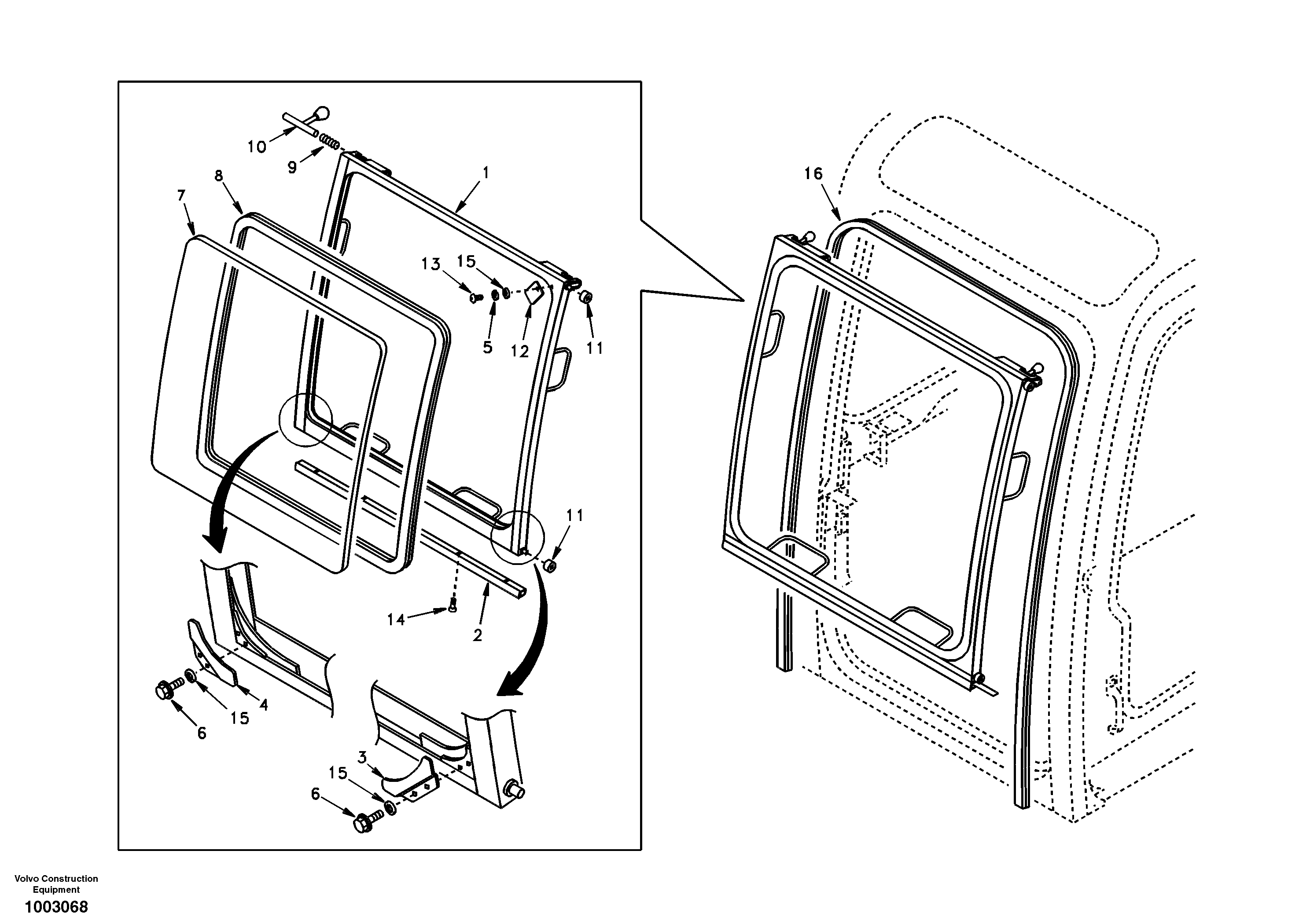 Схема запчастей Volvo EC55 - 4548 Стекло лобовое (ветровое) EC55 SER NO 20001-