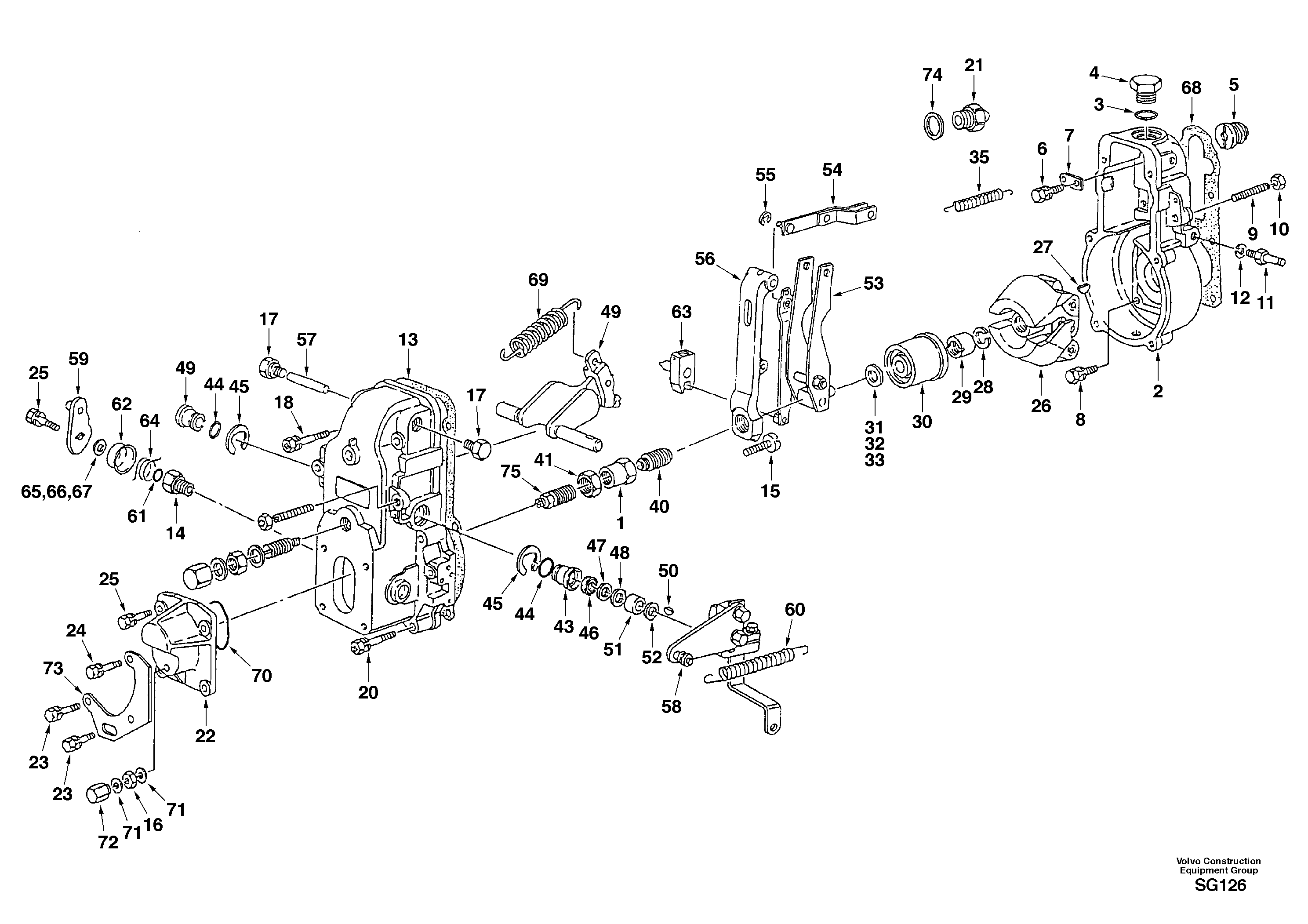 Схема запчастей Volvo EC55 - 44103 Centrifugal governor EC55 SER NO 3001 -
