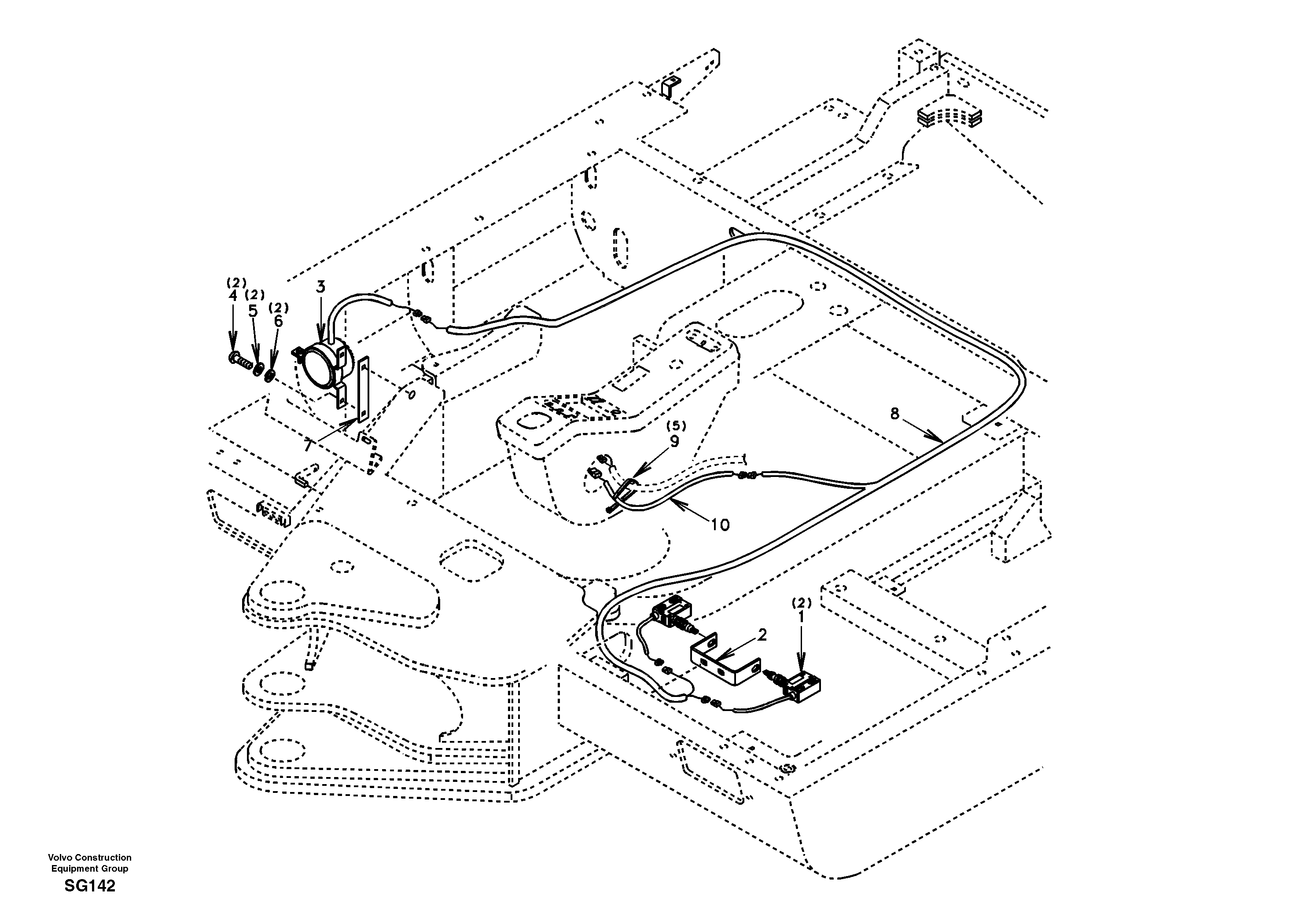 Схема запчастей Volvo EC55 - 41848 Back-up warning unit EC55 SER NO 3001 -