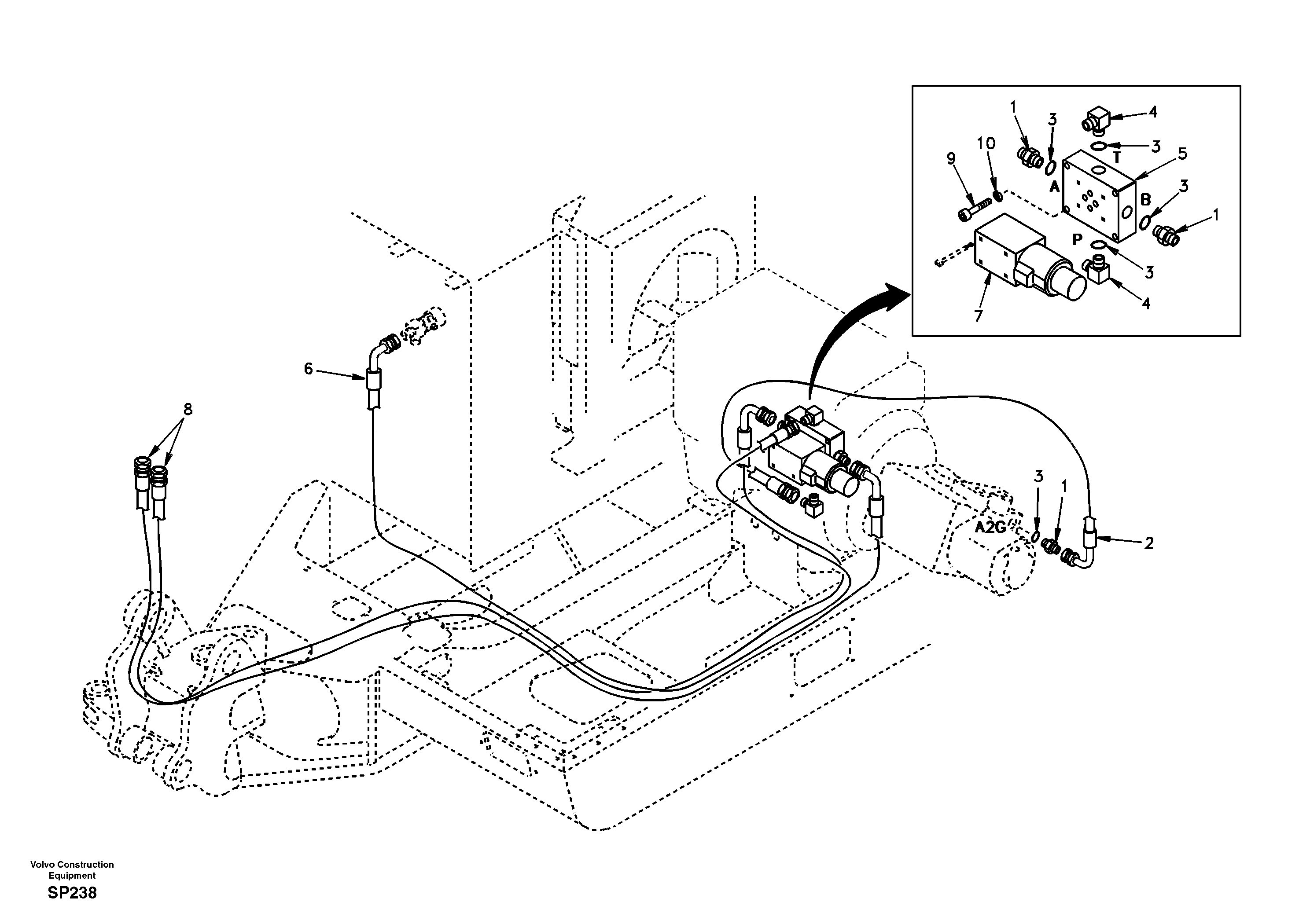 Схема запчастей Volvo EC55 - 77403 Quikfit hydraulic on upper. Double - acting EC55 SER NO 20001-