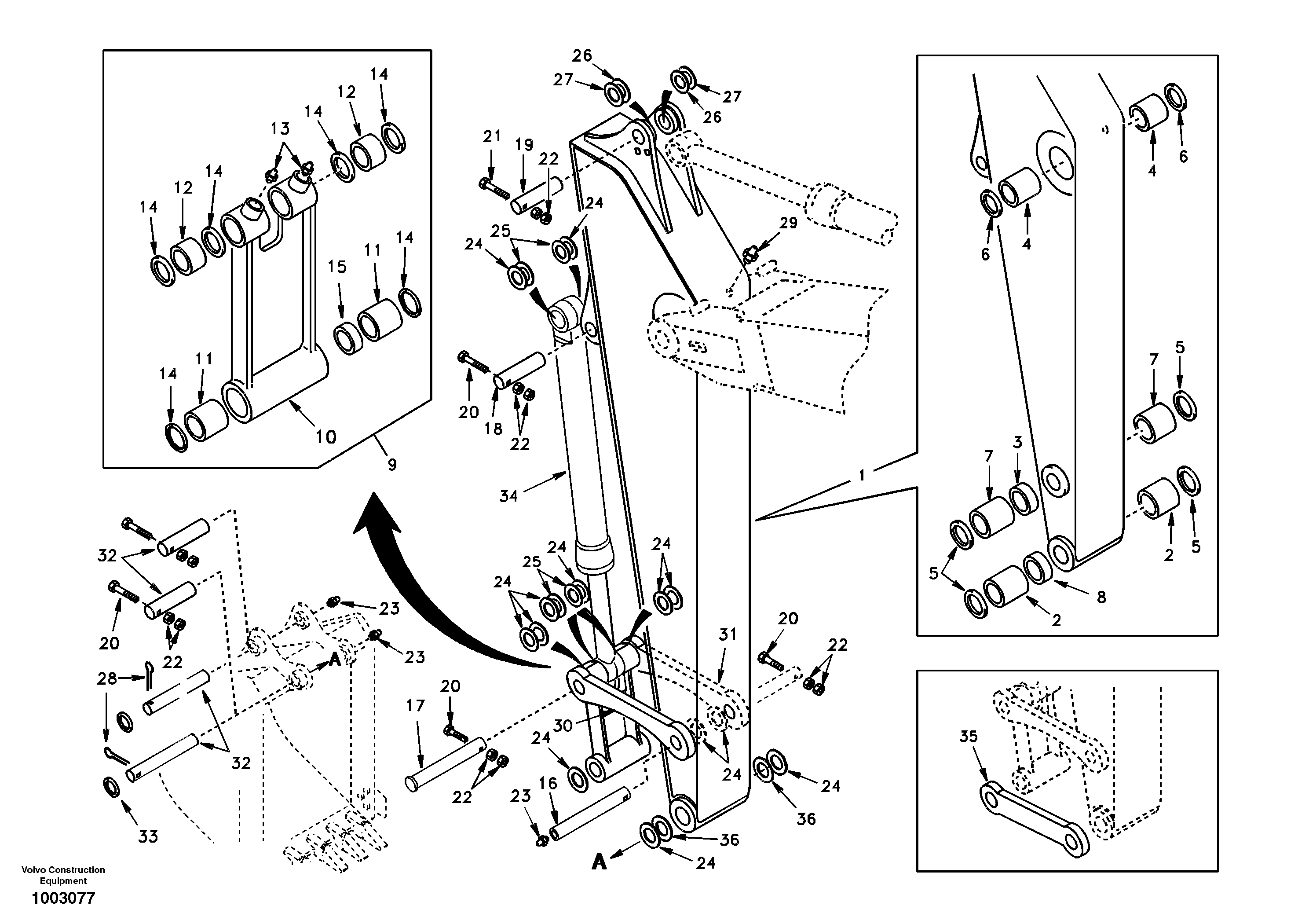 Схема запчастей Volvo EC55 - 11566 Links to dipper arm EC55 SER NO 20001-