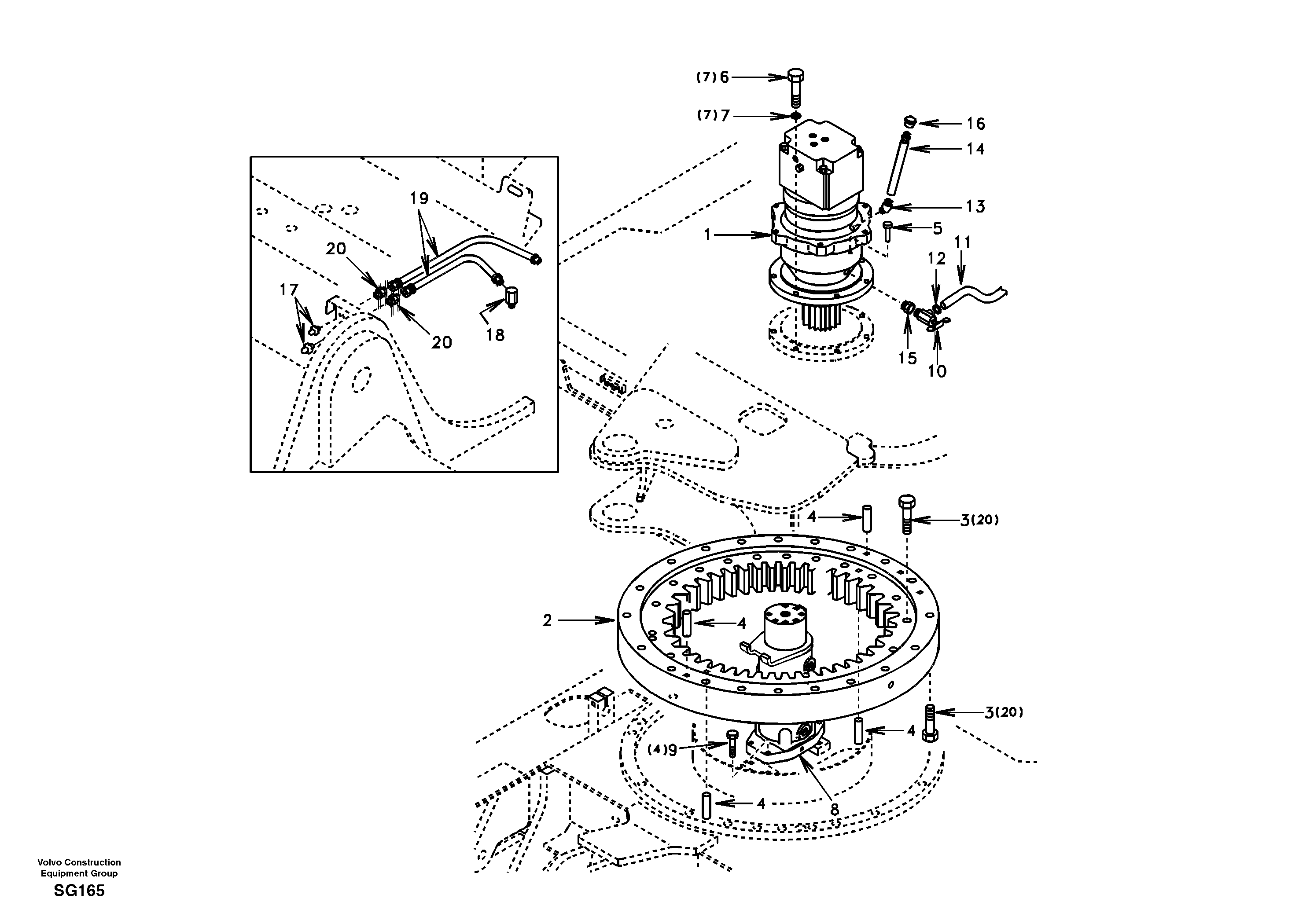 Схема запчастей Volvo EC55 - 41859 Swing system EC55 SER NO 3001 -